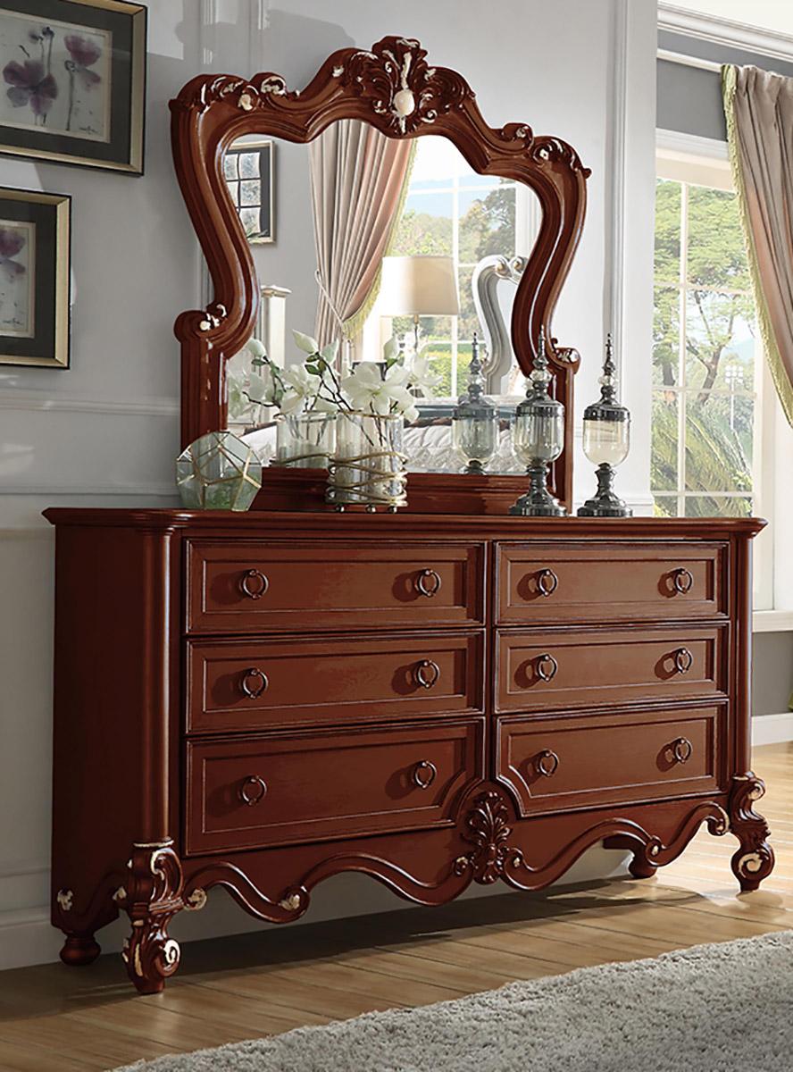 

                    
Homey Design Furniture HD-999 CHERRY Panel Bedroom Set Cherry/Gold Leather Purchase 
