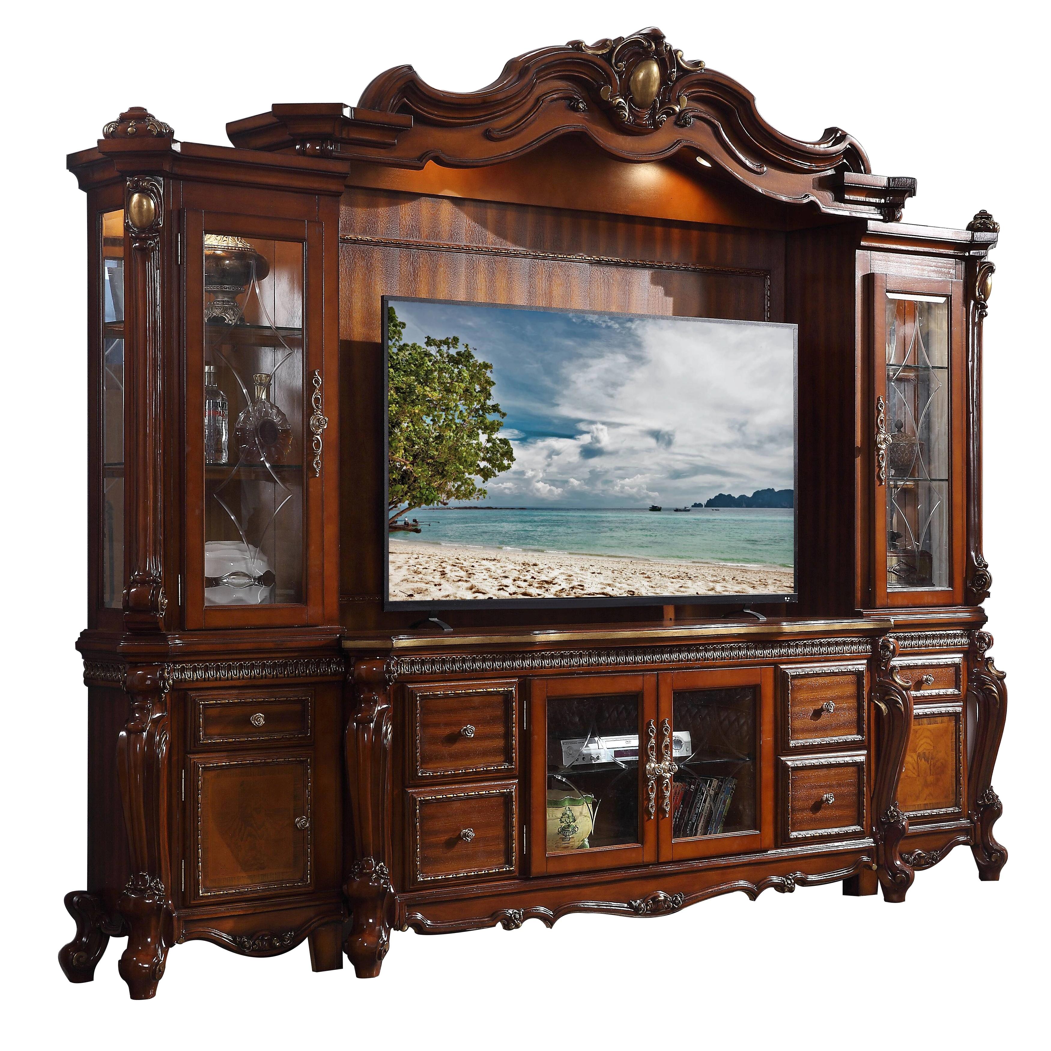 

    
Traditional Cherry Oak Entertainment Center by Acme Picardy 91520
