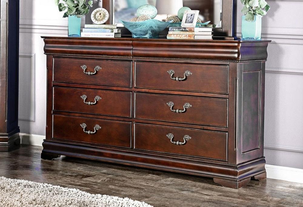

    
Traditional Cherry Solid Wood Dresser Furniture of America CM7260D Mandura
