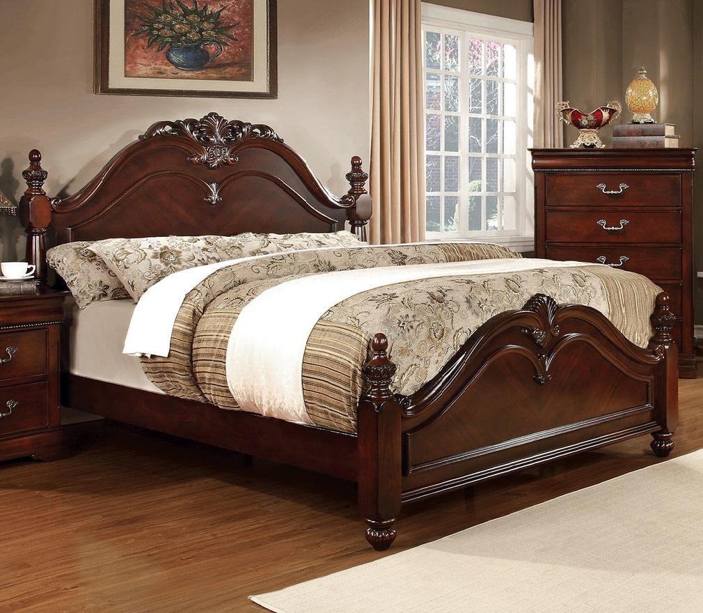 

    
Traditional Cherry Solid Wood King Bed Furniture of America CM7260-EK Mandura
