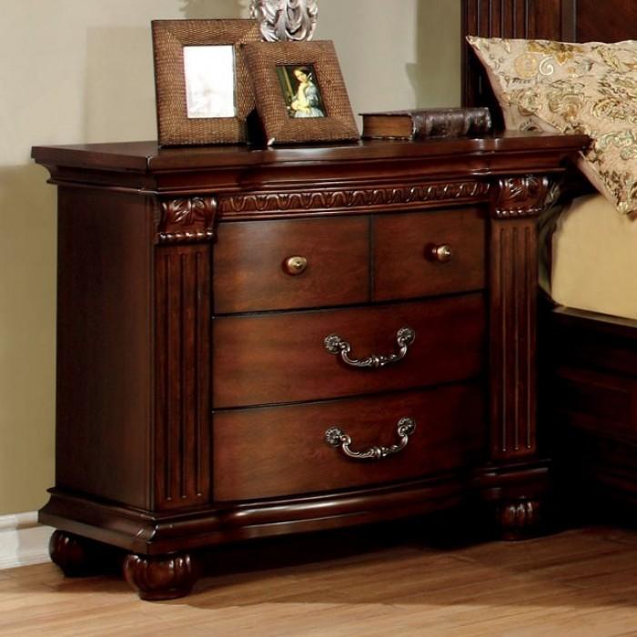 

    
Traditional Cherry Solid Wood Nightstand Furniture of America Grandom CM7736N-N
