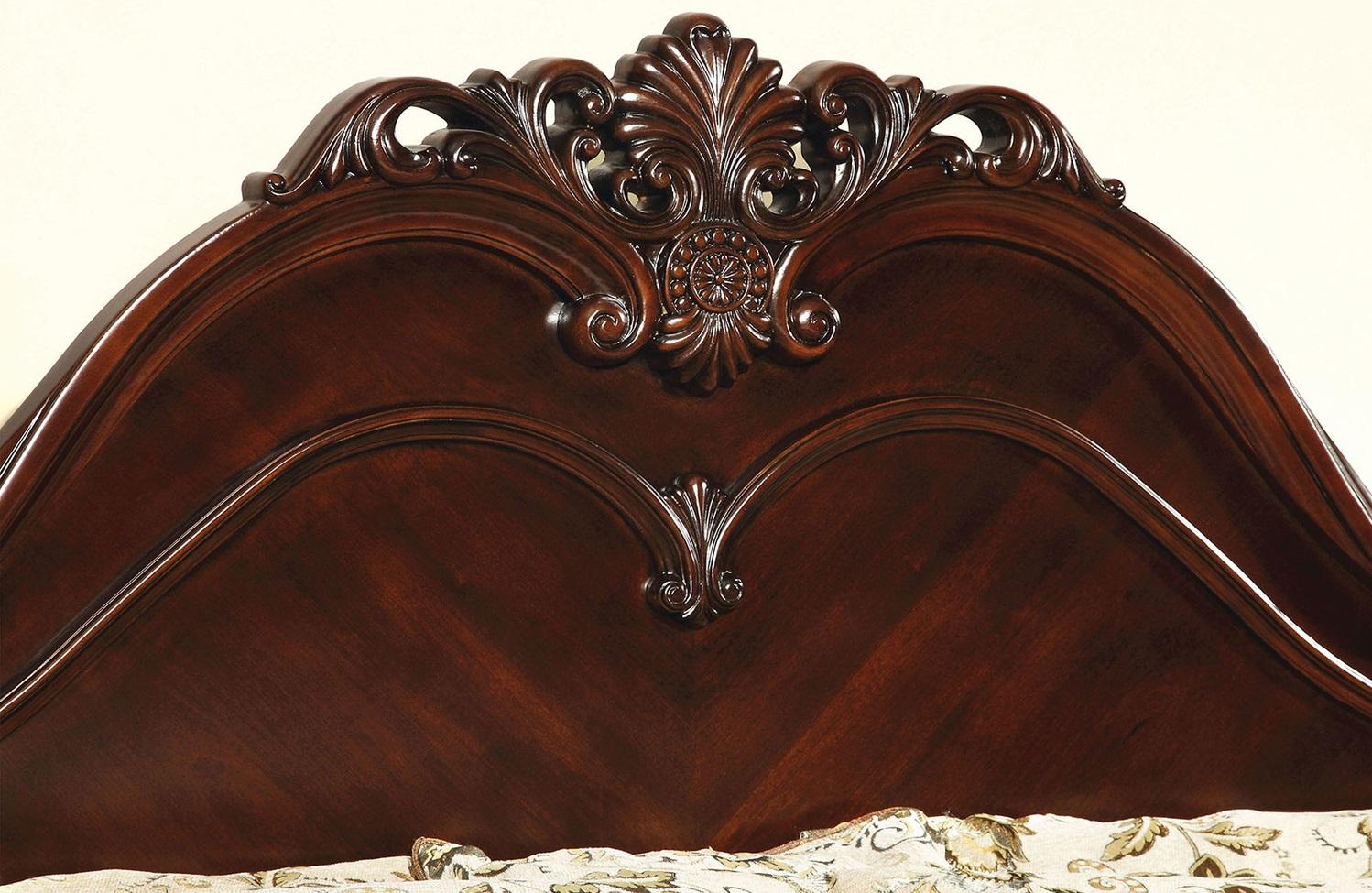 

    
Traditional Cherry Solid Wood Queen Bed Furniture of America CM7260-Q Mandura
