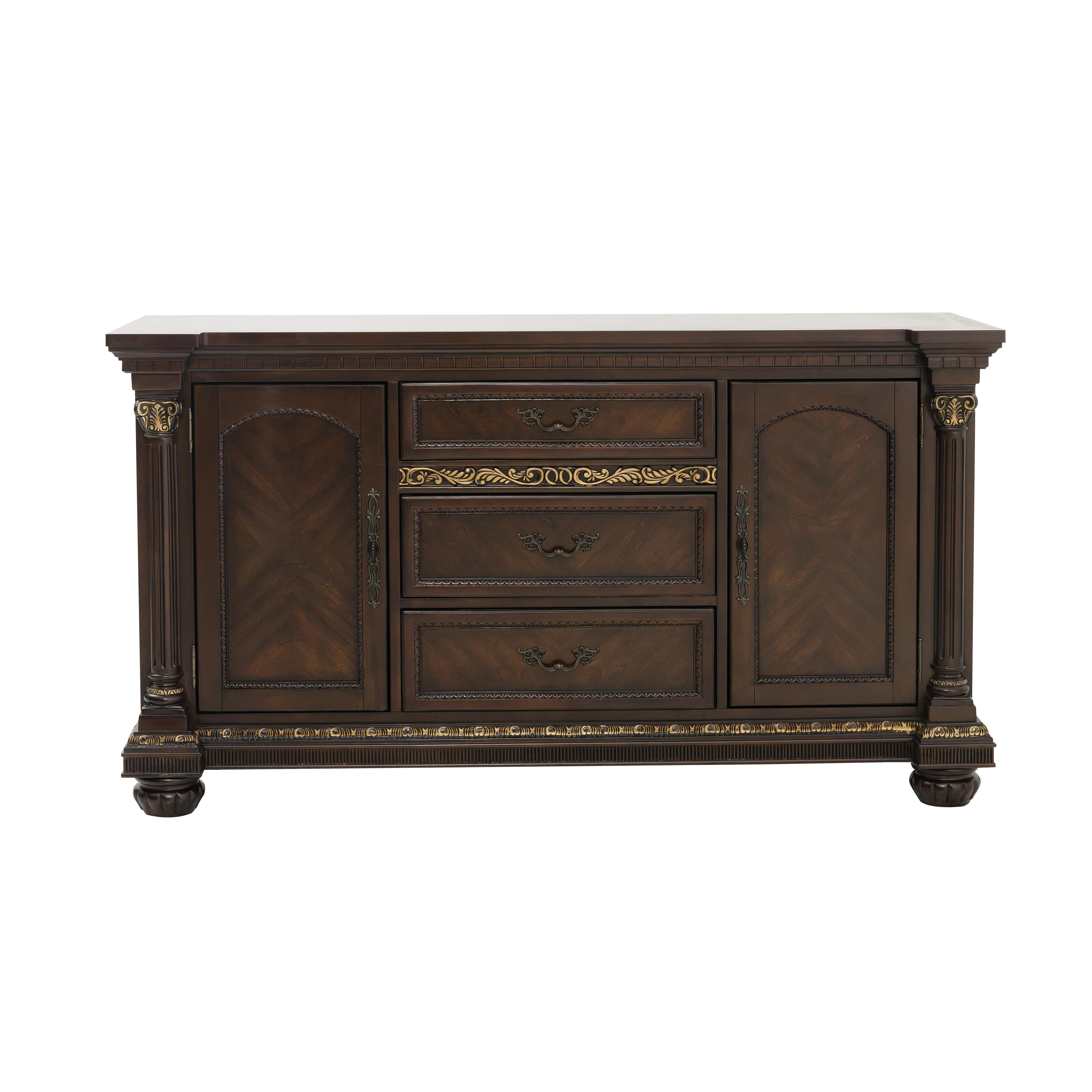 Classic, Traditional Buffet Russian Hill Collection Buffet 1808-55-B 1808-55-B in Cherry, Gold 