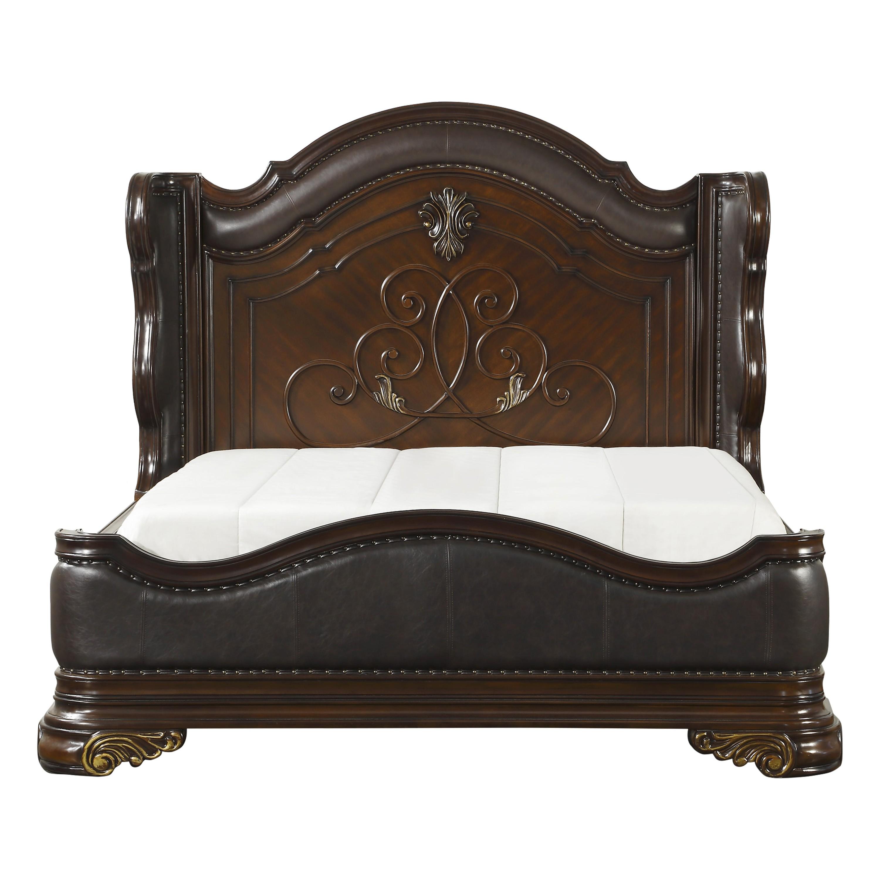 

                    
Homelegance 1603K-1EK* Royal Highlands Bed Cherry Faux Leather Purchase 
