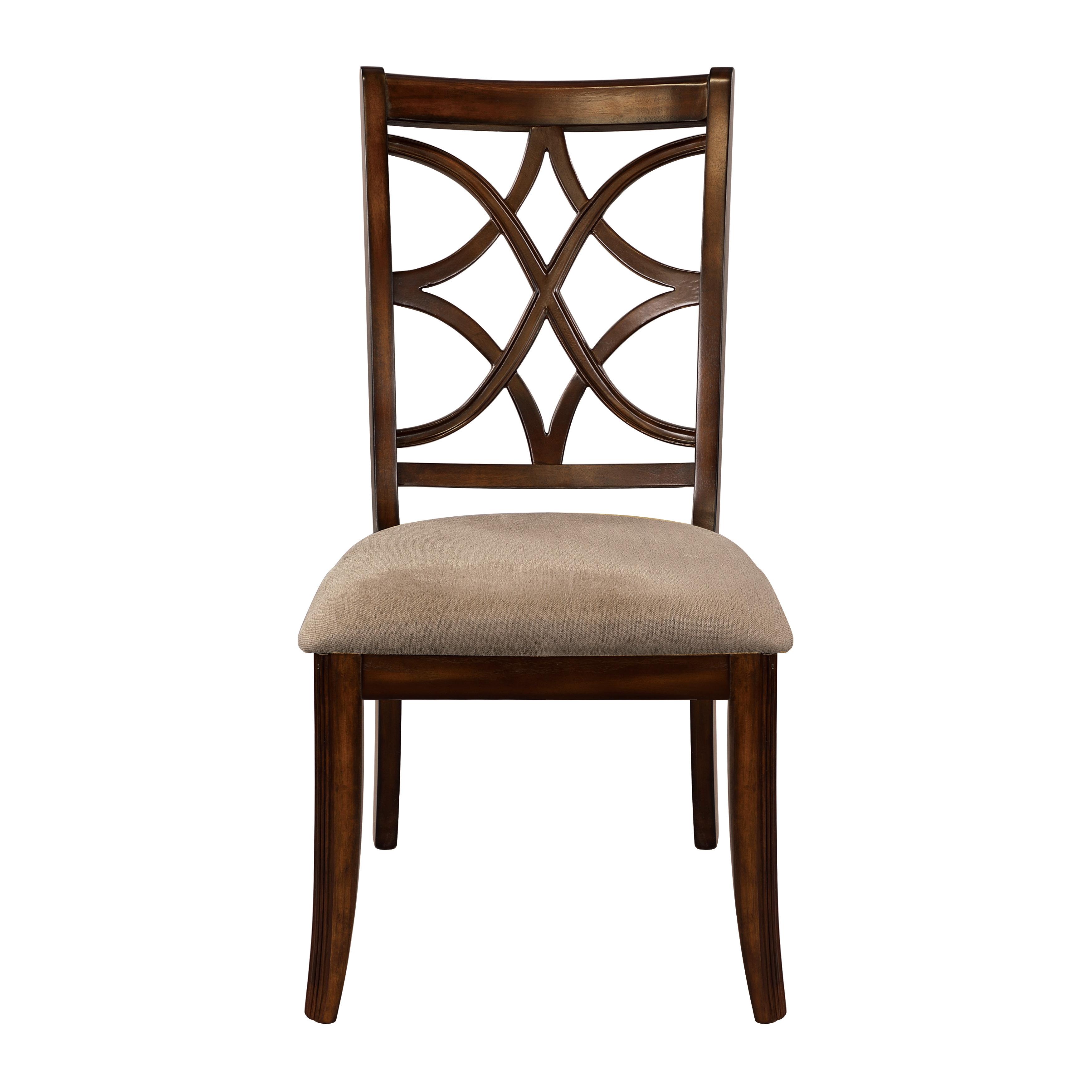Traditional Side Chair Set 2546S Keegan 2546S in Cherry Chenille