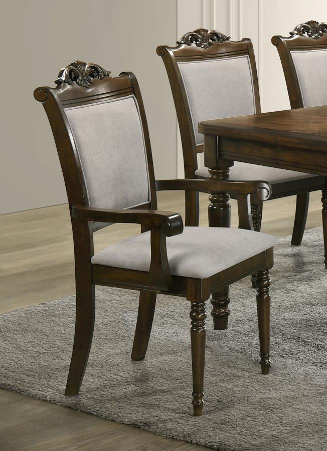 

    
Traditional Chestnut/Gray Wood Dining Arm Chair Set 2PCS Coaster Willowbrook 108113
