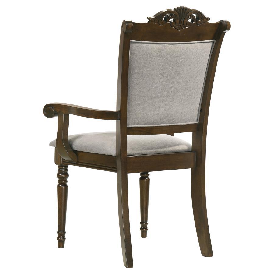 

    
 Order  Traditional Chestnut/Gray Wood Dining Arm Chair Set 2PCS Coaster Willowbrook 108113
