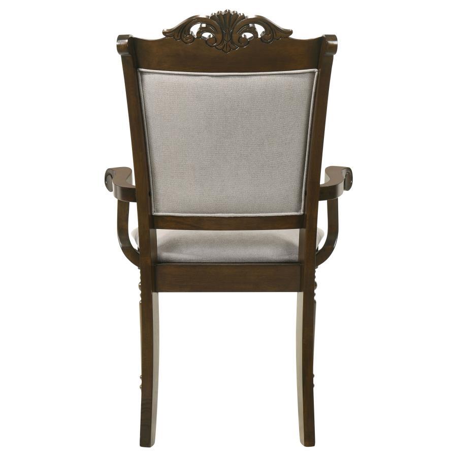 

    
 Shop  Traditional Chestnut/Gray Wood Dining Arm Chair Set 2PCS Coaster Willowbrook 108113
