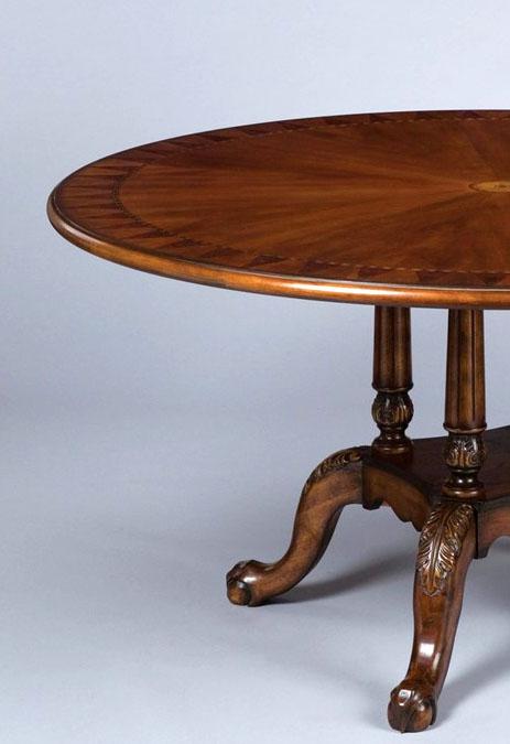 

    
Traditional Classic Dark Brown Natural Wood Round Pedestal Dining Table by AA Importing
