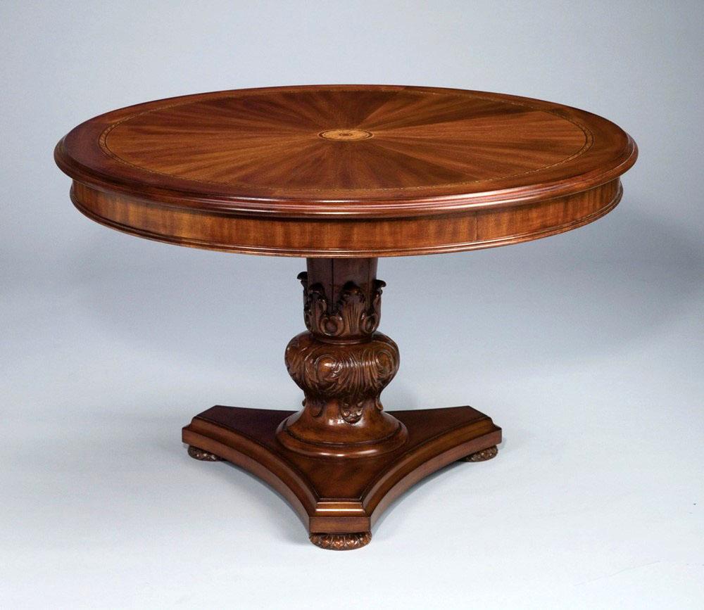 

    
Traditional Classic Natural Wood Round Pedestal Dining Table 3863 AA Importing 9972
