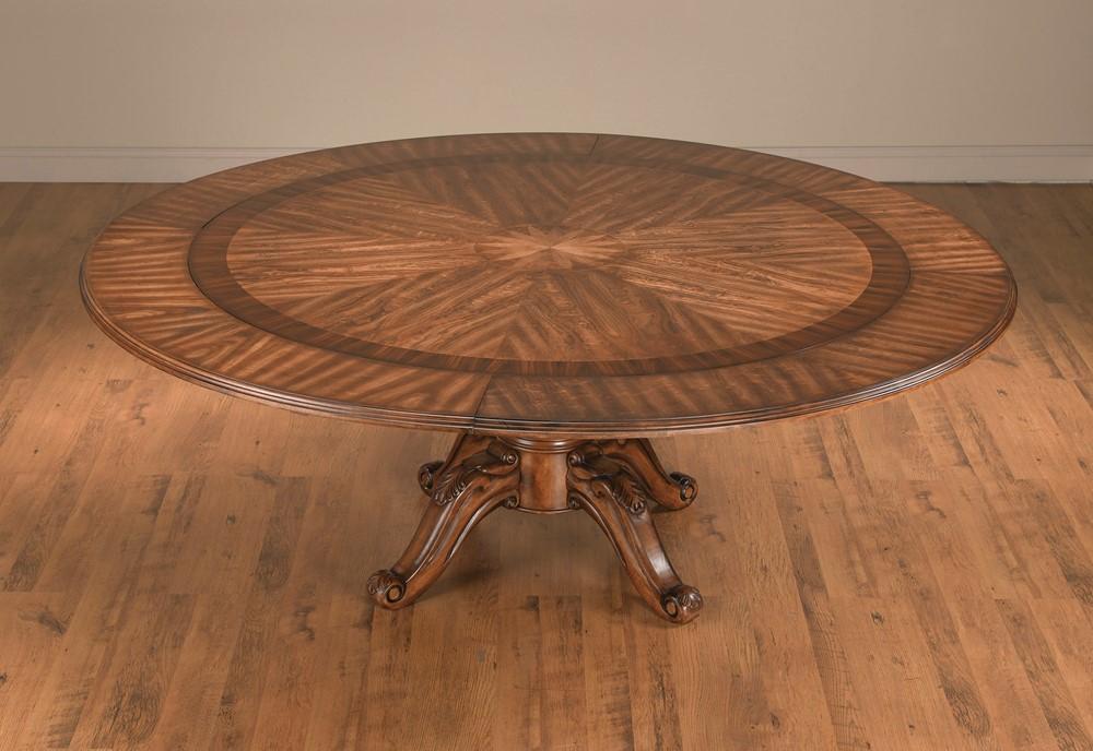 

    
Traditional Classic Medium Brown Natural Wood Round Pedestal Dining Table by AA Importing 9973
