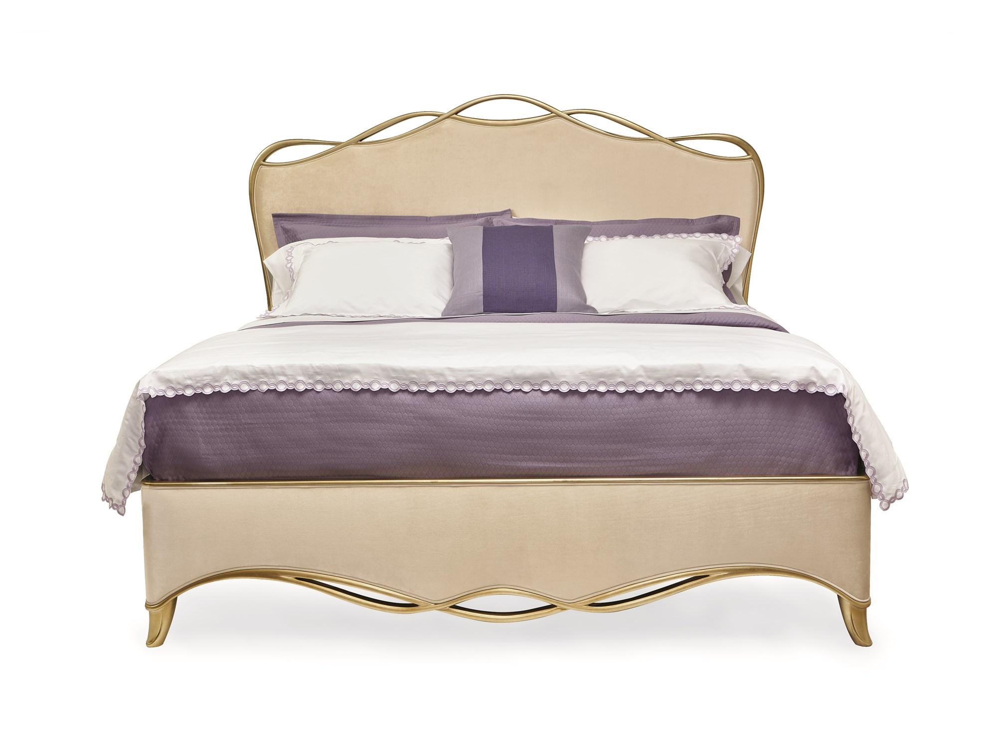 

    
Traditional Cream & Gold Bullion Leaf Finish King Size THE RIBBON BED by Caracole
