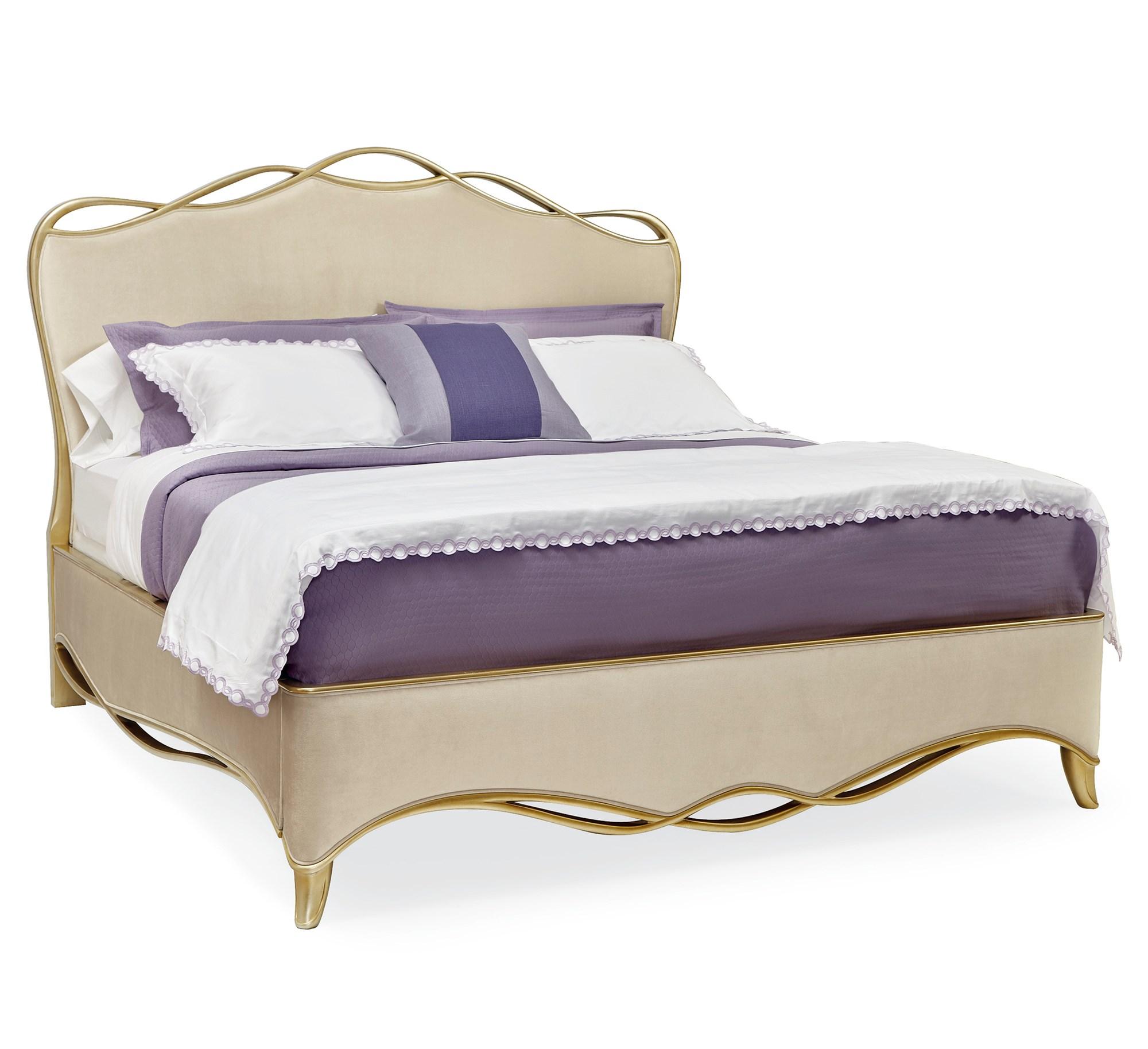 

    
Traditional Cream & Gold Bullion Leaf Finish King Size THE RIBBON BED by Caracole
