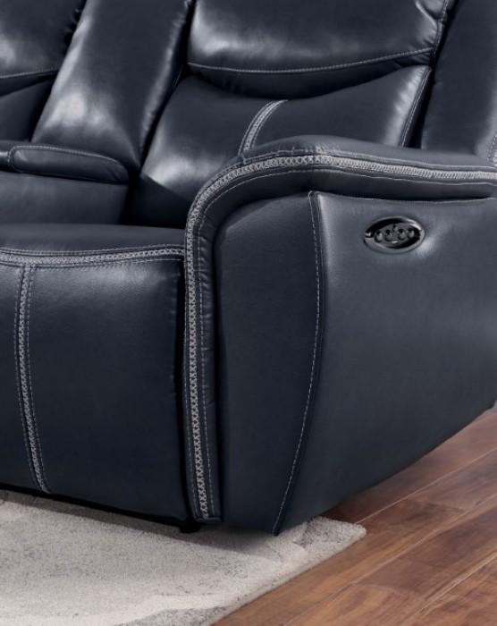 

    
Traditional Dark Blue Leather Power Sofa Furniture of America Abbotsford CM6147BL-SF-PM
