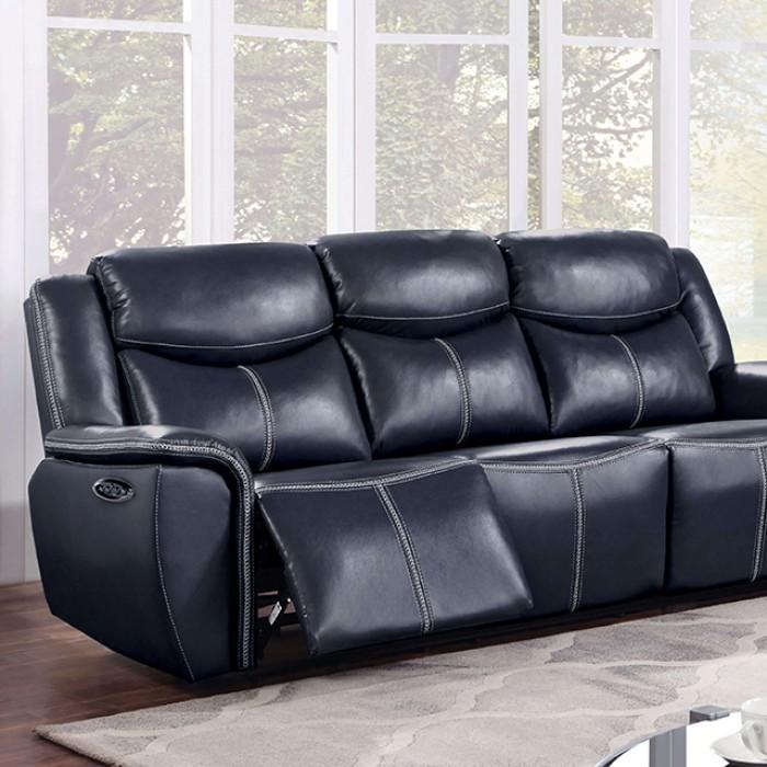 

    
Traditional Dark Blue Leather Power Sofa Furniture of America Abbotsford CM6147BL-SF-PM

