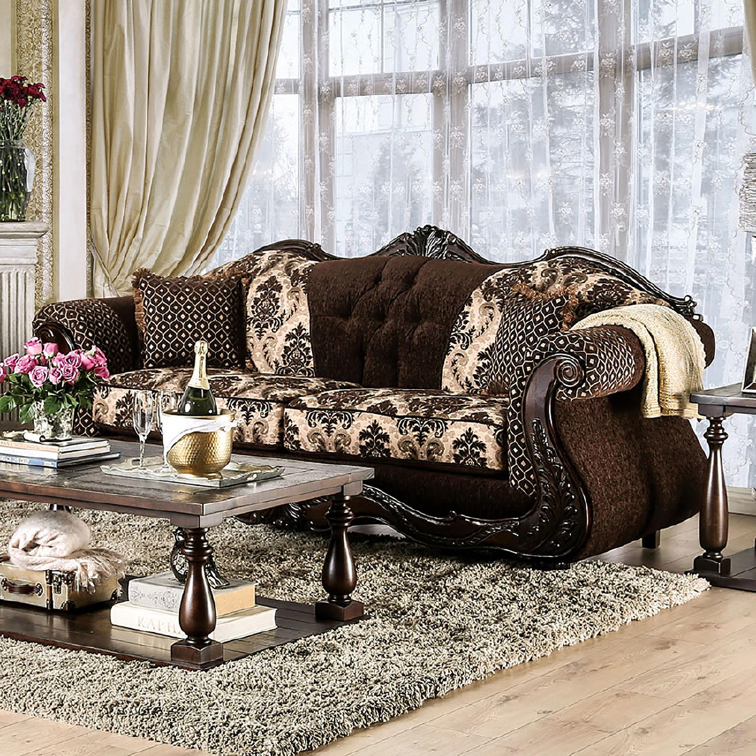 

    
Furniture of America SM6431-2PC Ronja Sofa and Loveseat Set Dark Brown SM6431-2PC
