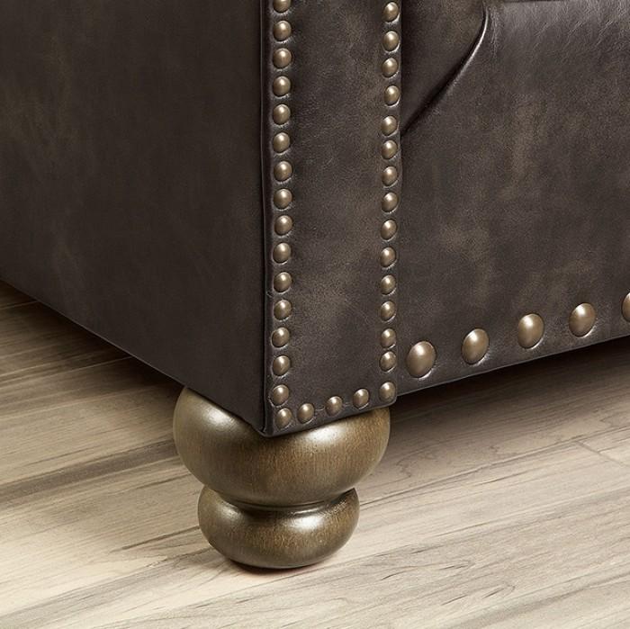 

    
Traditional Dark Brown Leatherette Loveseat Furniture of America CM6731DB-LV Bemus
