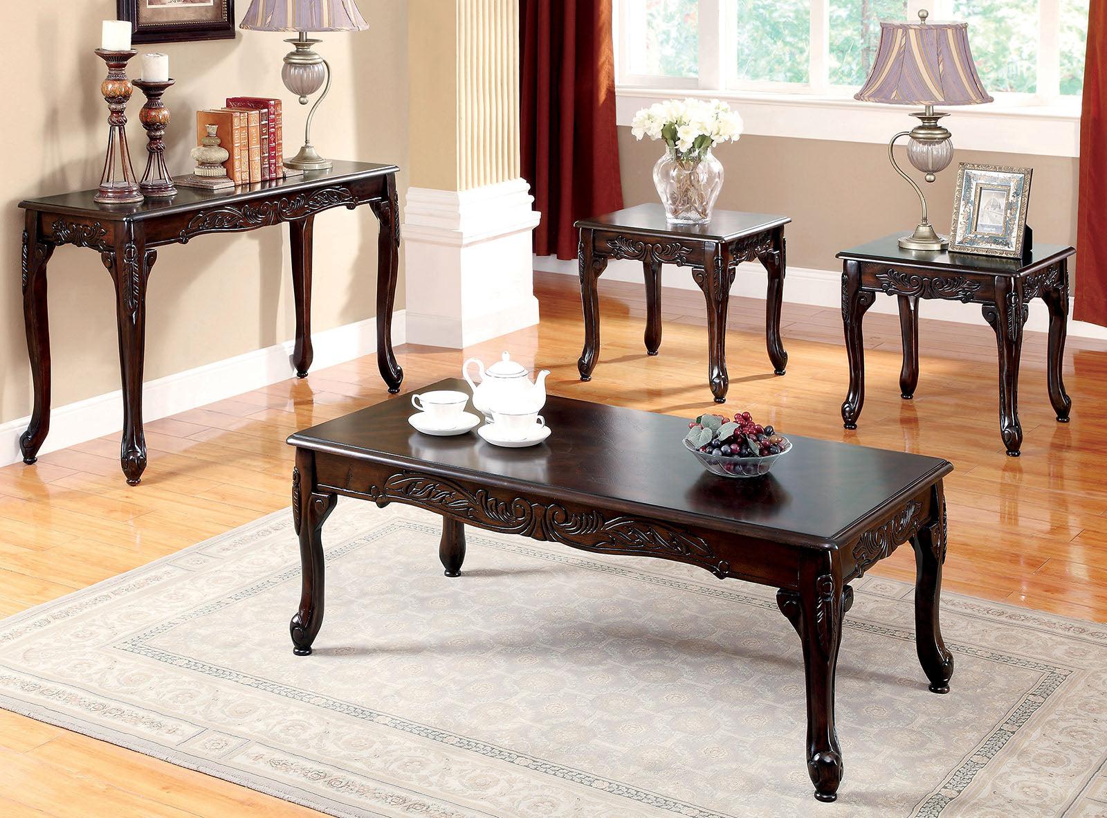 

                    
Furniture of America SM6416-5PC Quirino &amp; Cheshire Sofa Loveseat and Coffee Table Set Dark Brown Chenille Purchase 
