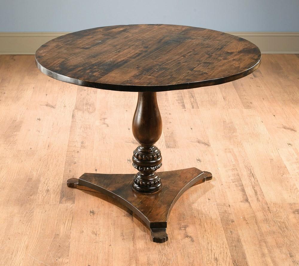 

    
Traditional Dark Brown Natural Wood Round Pedestal Dining Table by AA Importing Classic
