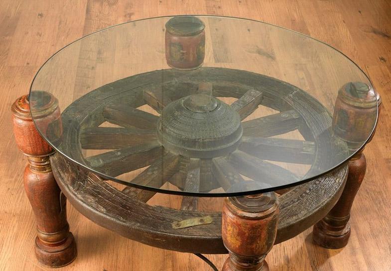 

    
Traditional Dark Brown Pecan Finish Round Glass Top Coffee Table by AA Importing Classic
