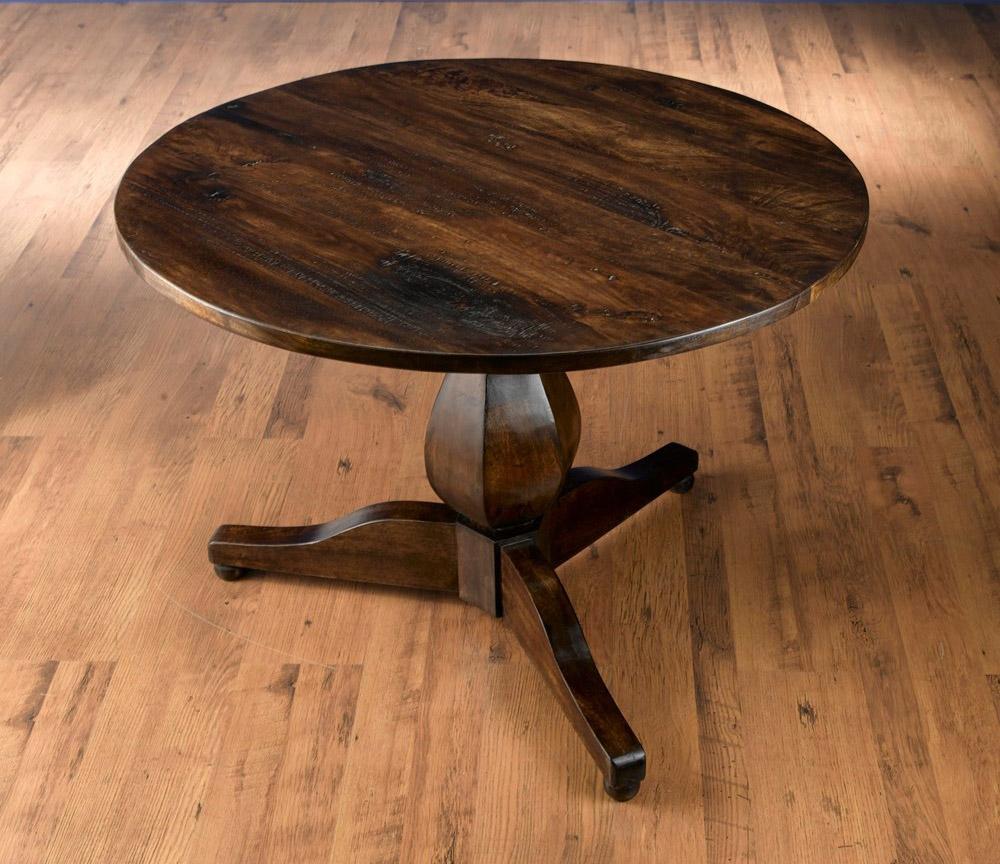 

    
Traditional Dark Brown Round 3 Leg Pedestal Dining Table by AA Importing Classic
