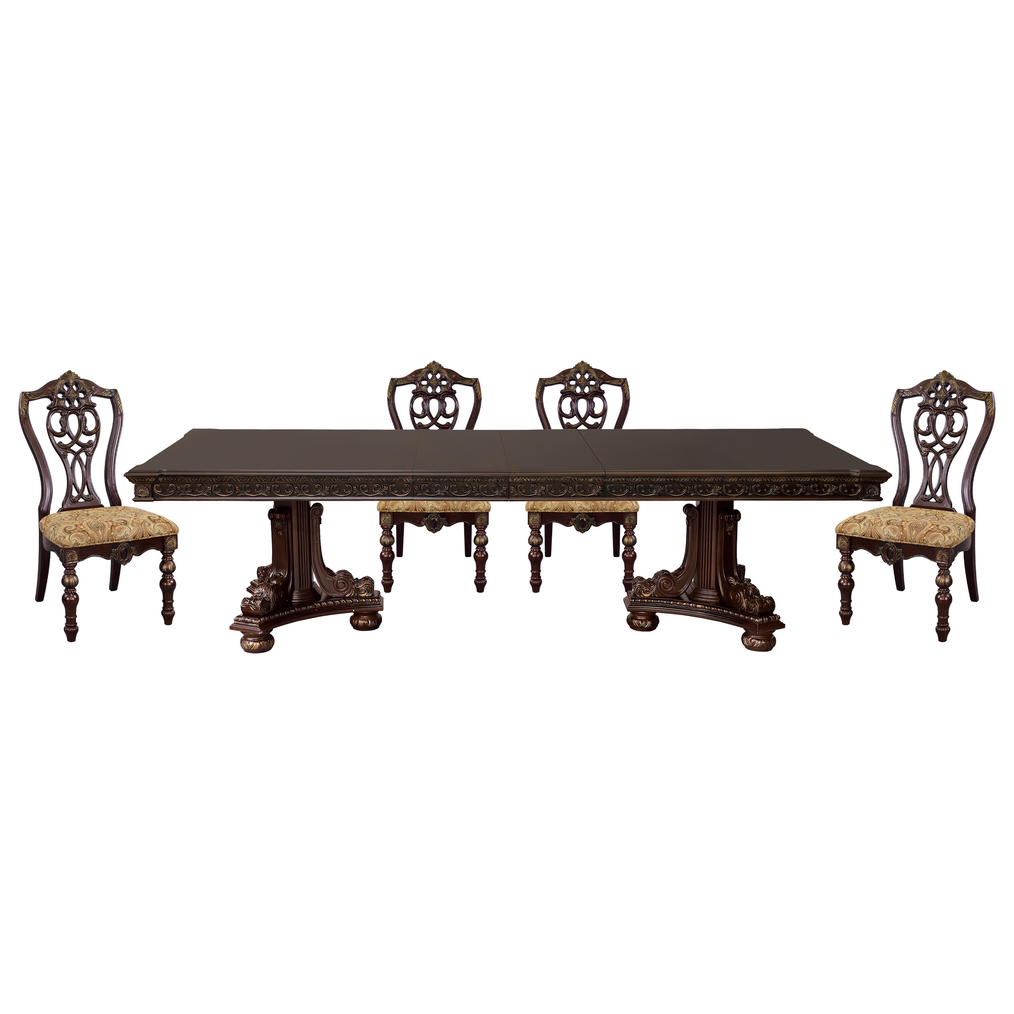 

    
Traditional Dark Cherry Wood Dining Room Set 5pcs Homelegance 1824-112* Catalonia
