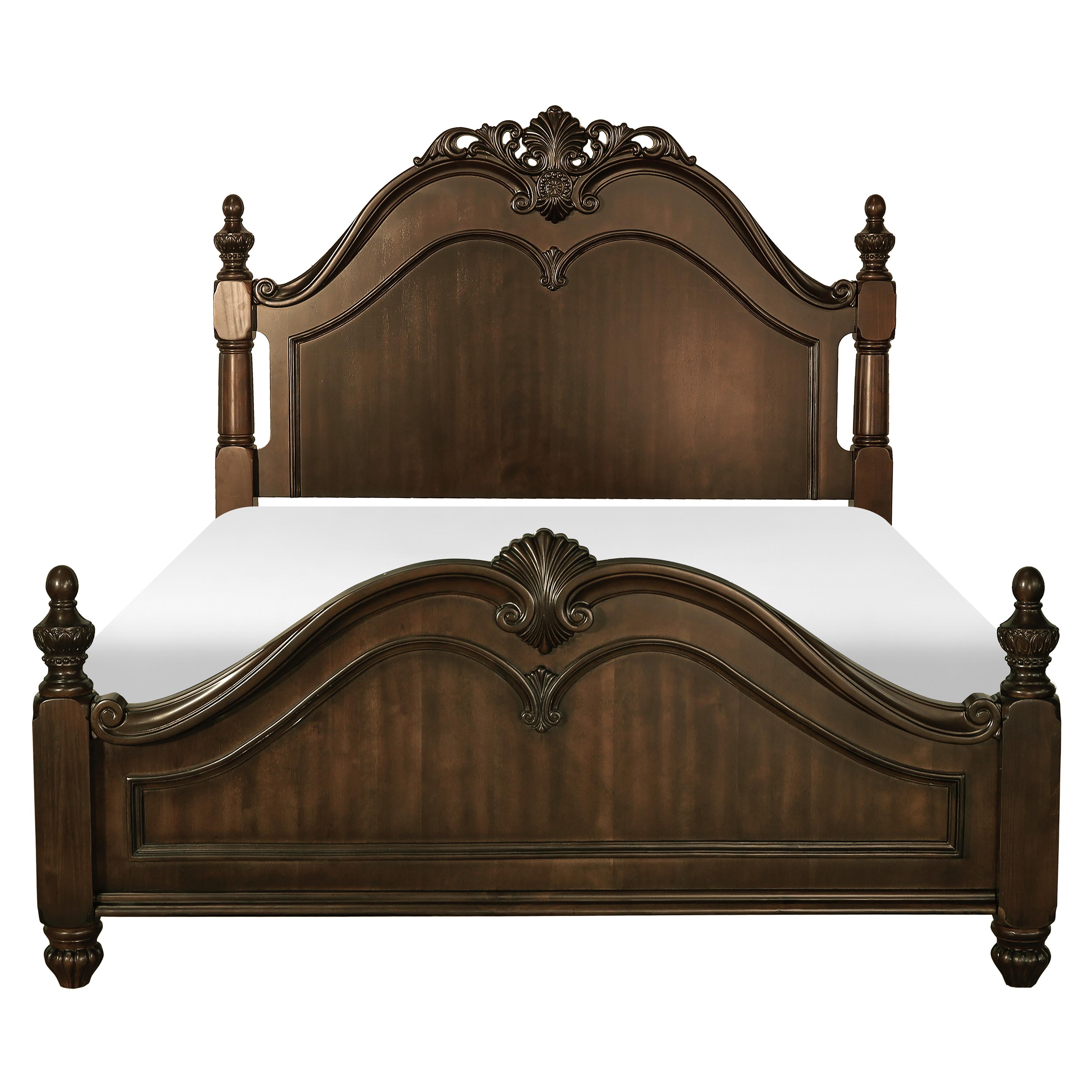 

    
Traditional Dark Cherry Wood Queen Bed Homelegance 1869-1* Mont Belvieu
