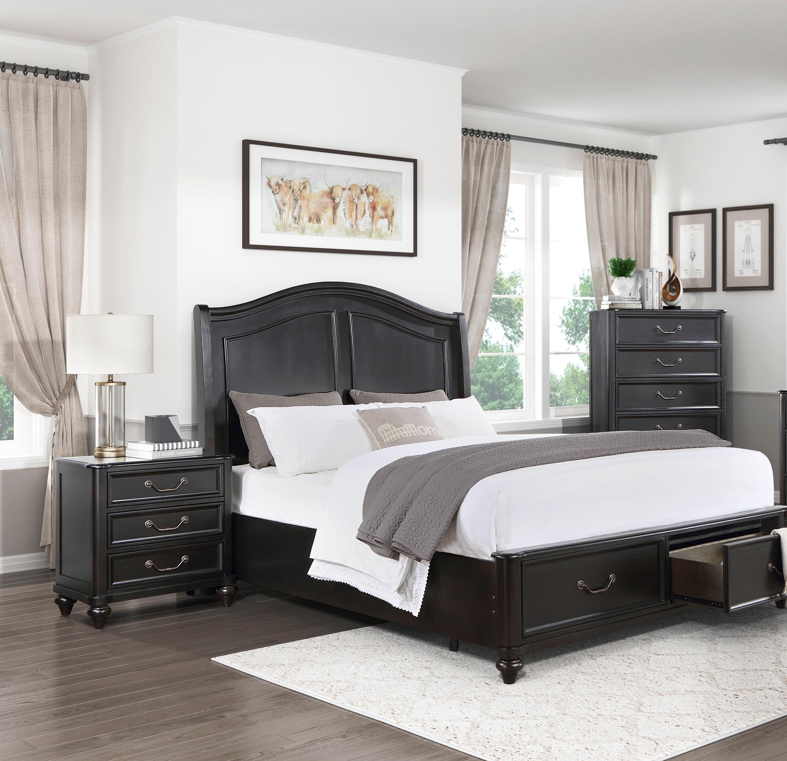 

    
Traditional Dark Gray Brown Wood CAL Bedroom Set 3pcs Homelegance 1420K-1CK* Herman
