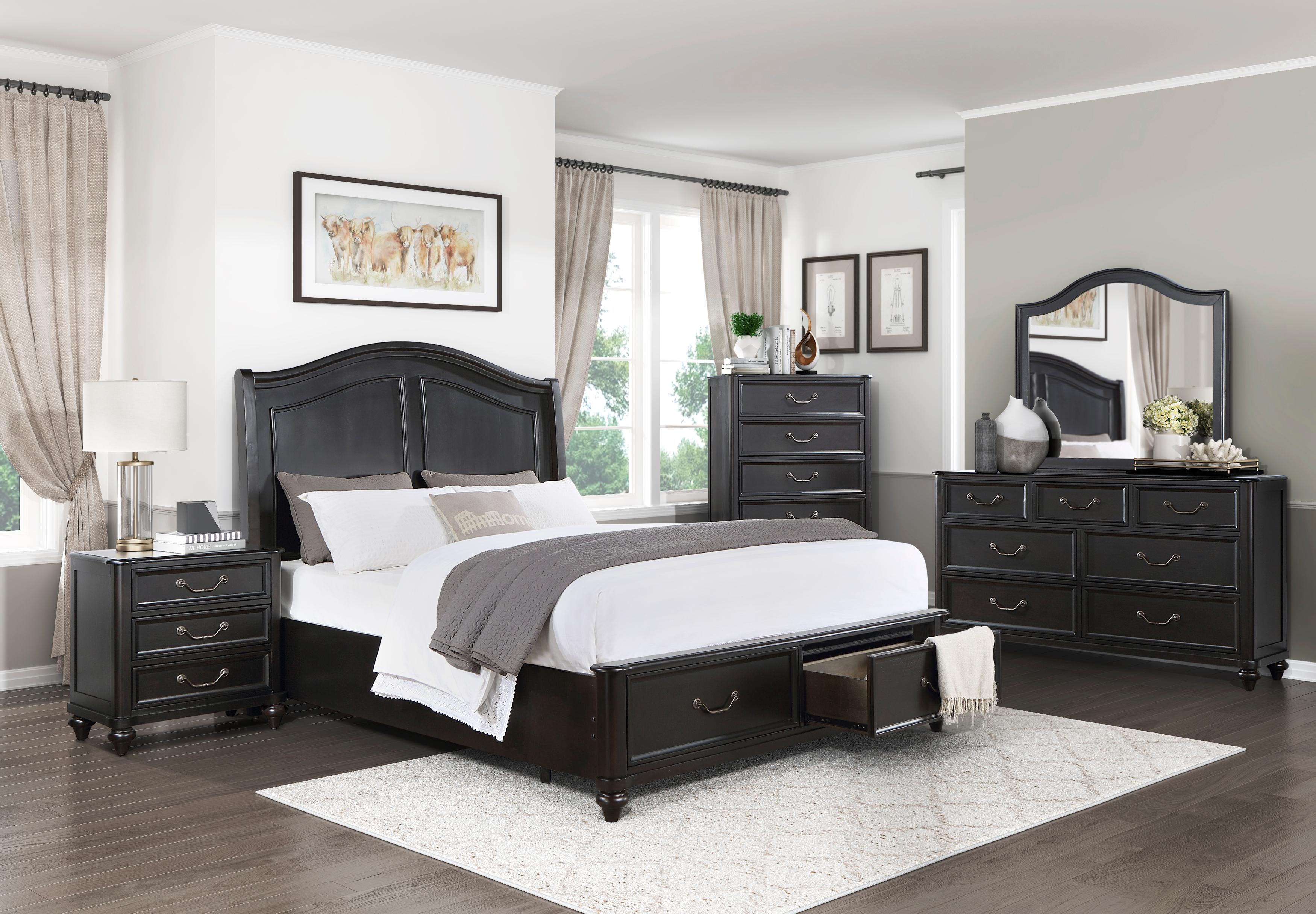 

    
Traditional Dark Gray Brown Wood CAL Bedroom Set 5pcs Homelegance 1420K-1CK* Herman
