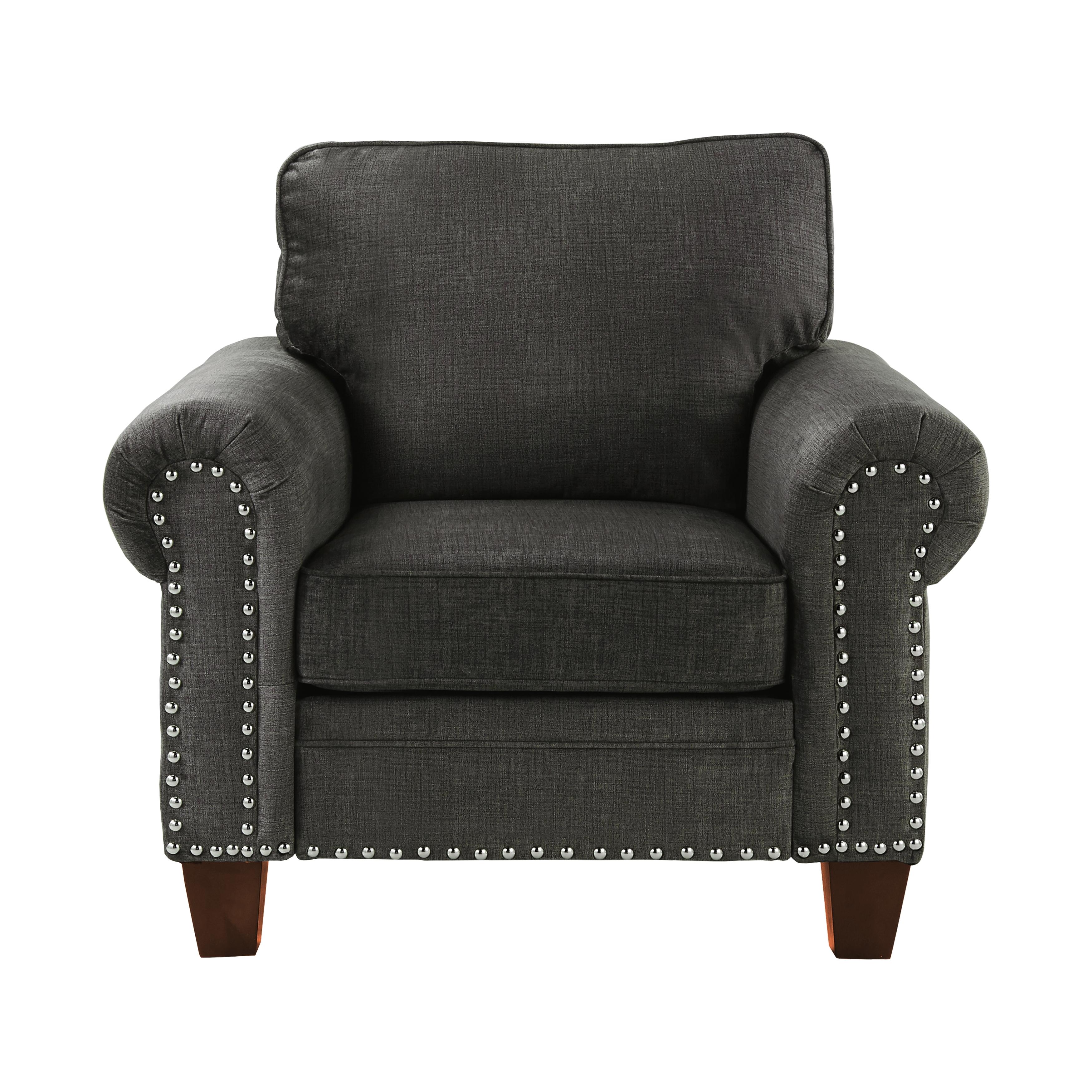 Traditional Arm Chair 8216DG-1 Cornelia 8216DG-1 in Dark Gray Microfiber