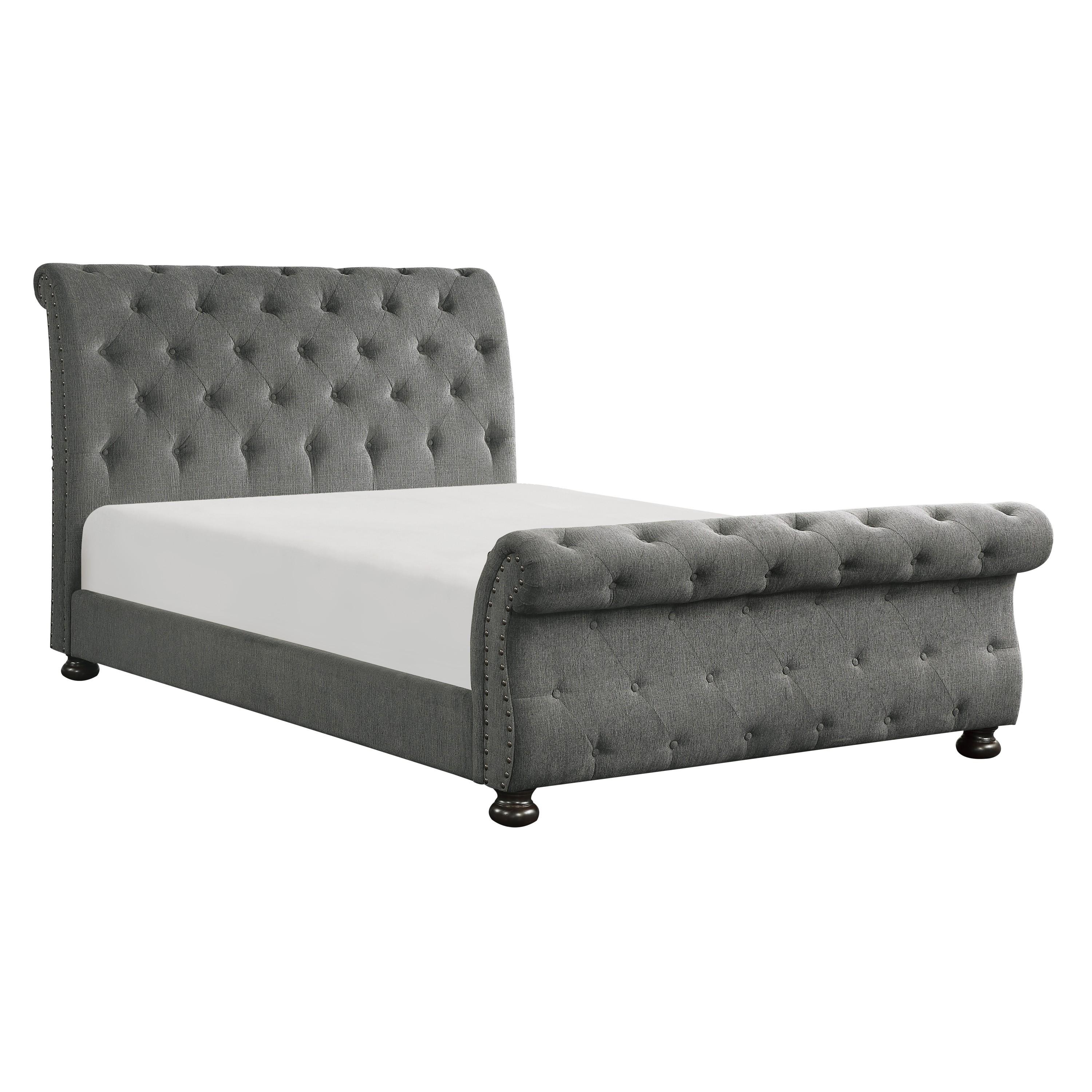Traditional Bed 1549GY-1* Crofton 1549GY-1* in Dark Gray Chenille