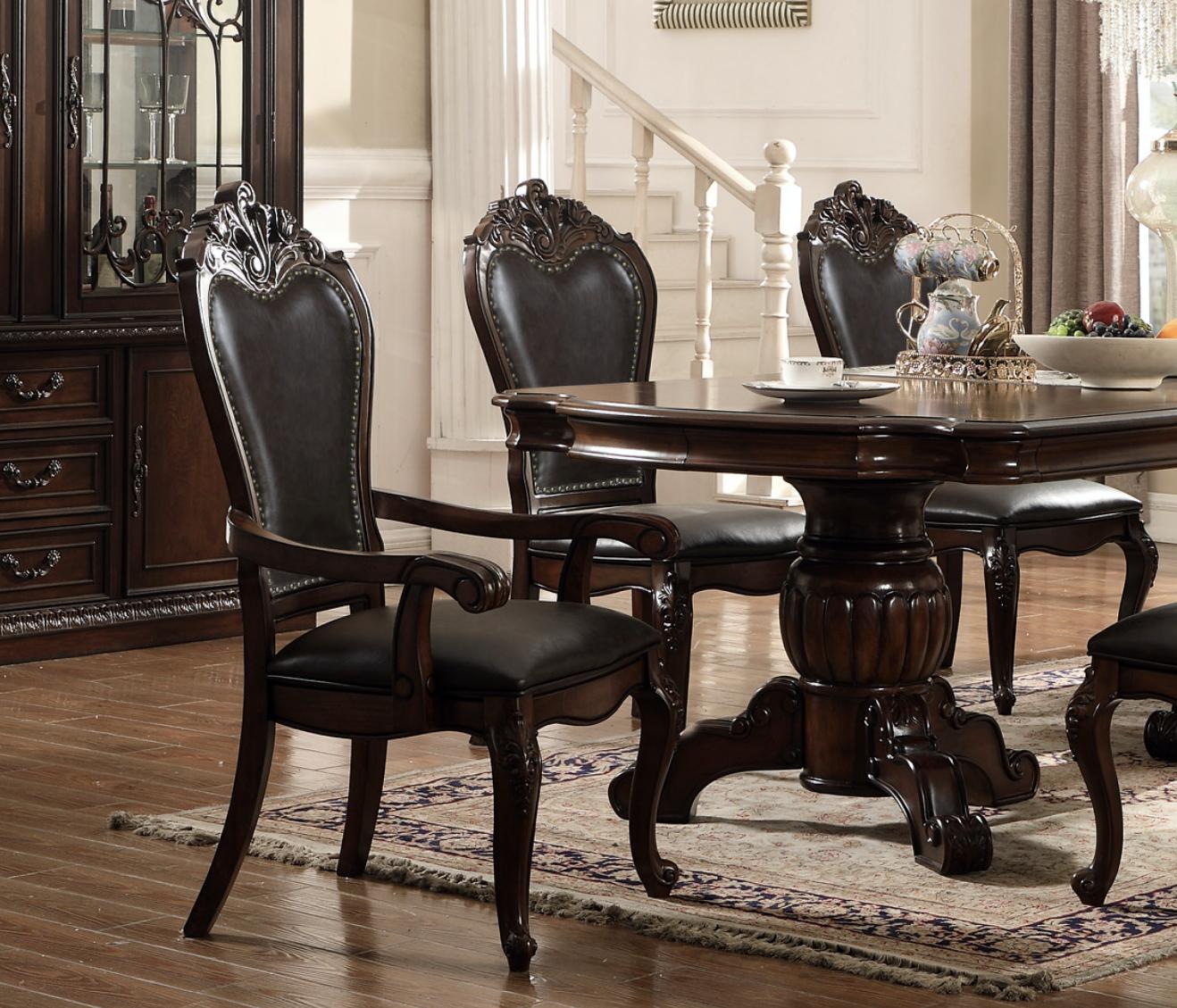 

                    
McFerran Furniture D3601 Dining Room Set Brown Faux Leather Purchase 

