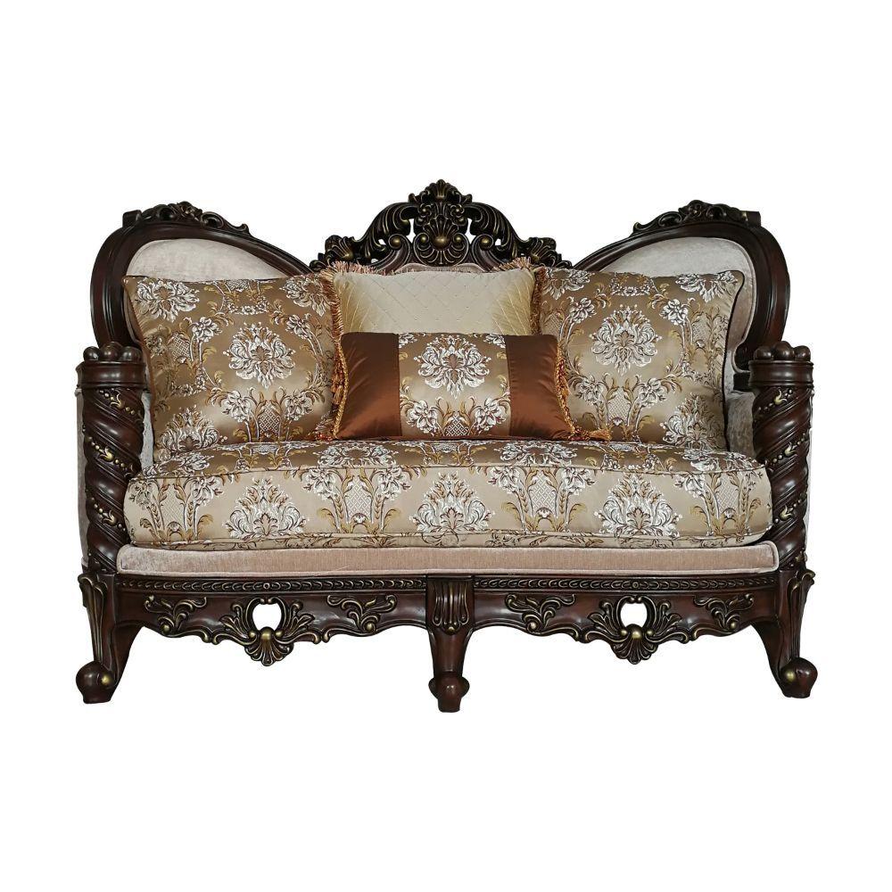 

    
Acme Furniture Devayne Sofa Loveseat and Chair Set Dark Walnut 50685-3pcs
