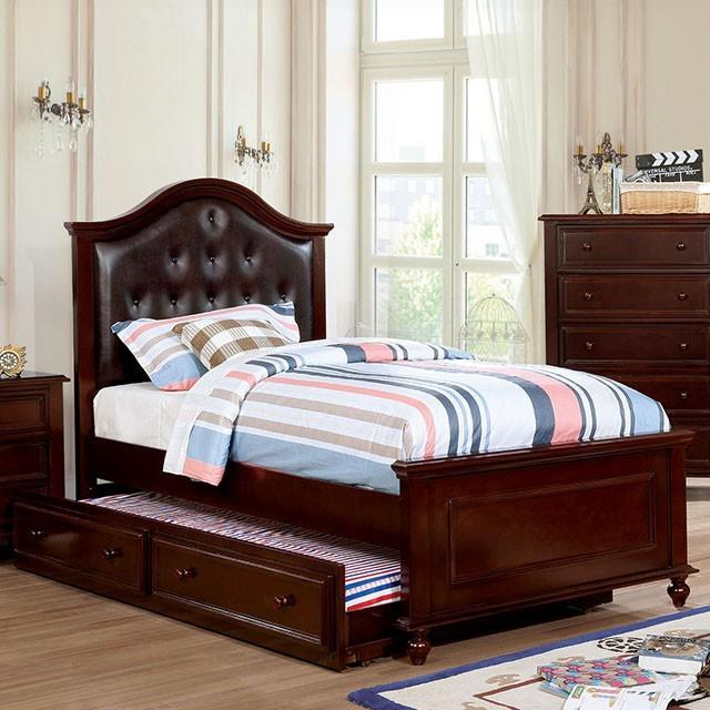 

    
Furniture of America Olivia Full Size Bed w/ Trundle CM7155EX-F-2PCS Full Size Bed w/ Trundle Dark Walnut CM7155EX-F-2PCS
