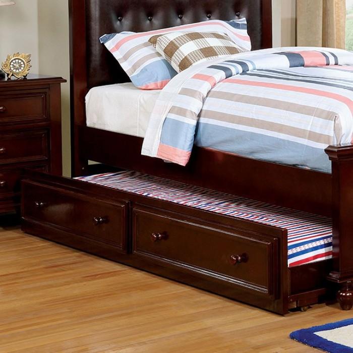 

    
Traditional Dark Walnut Solid Wood Twin Size Bed w/ Trundle Furniture of America Olivia CM7155EX-T-2PCS
