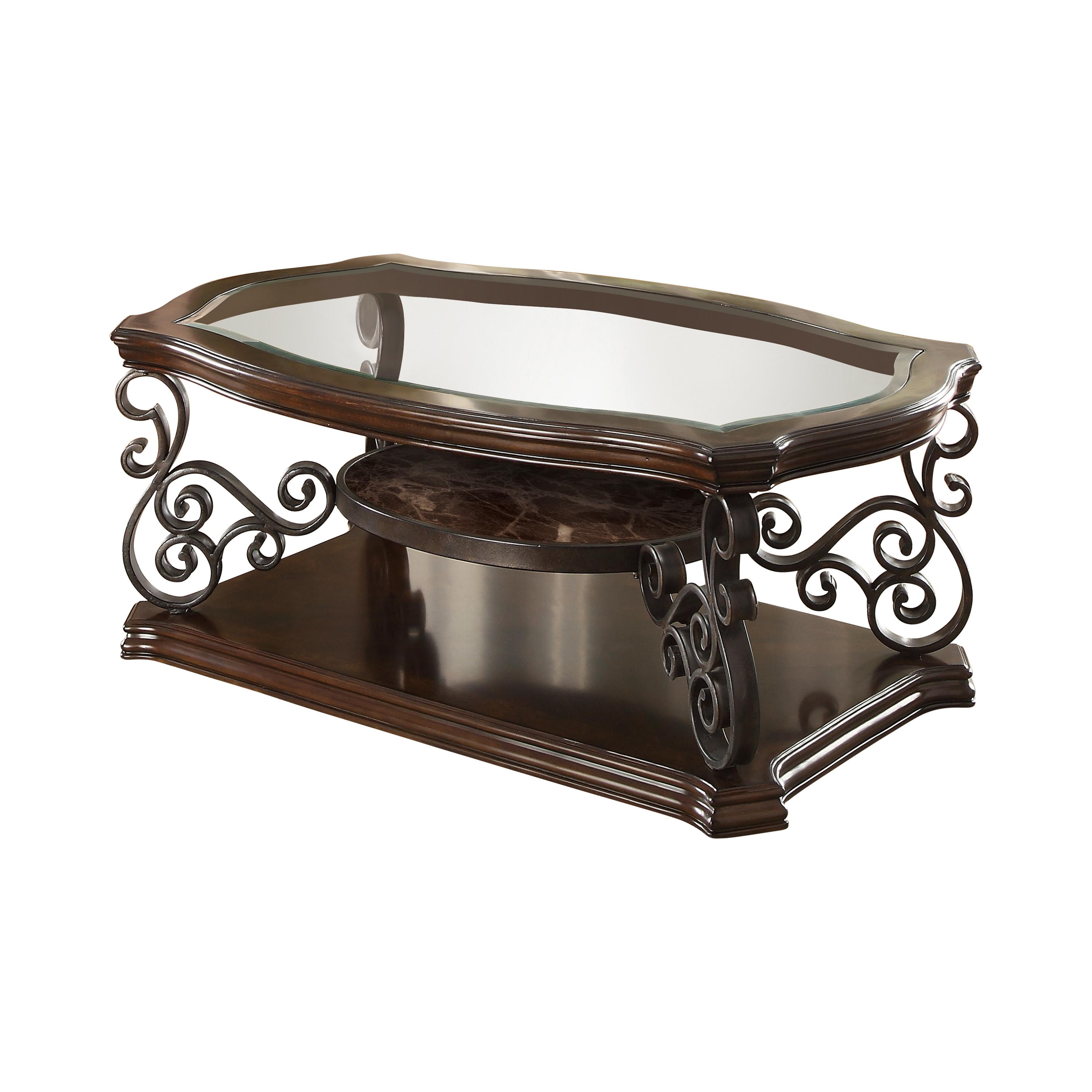 Traditional Coffee Table 702448 702448 in Merlot 