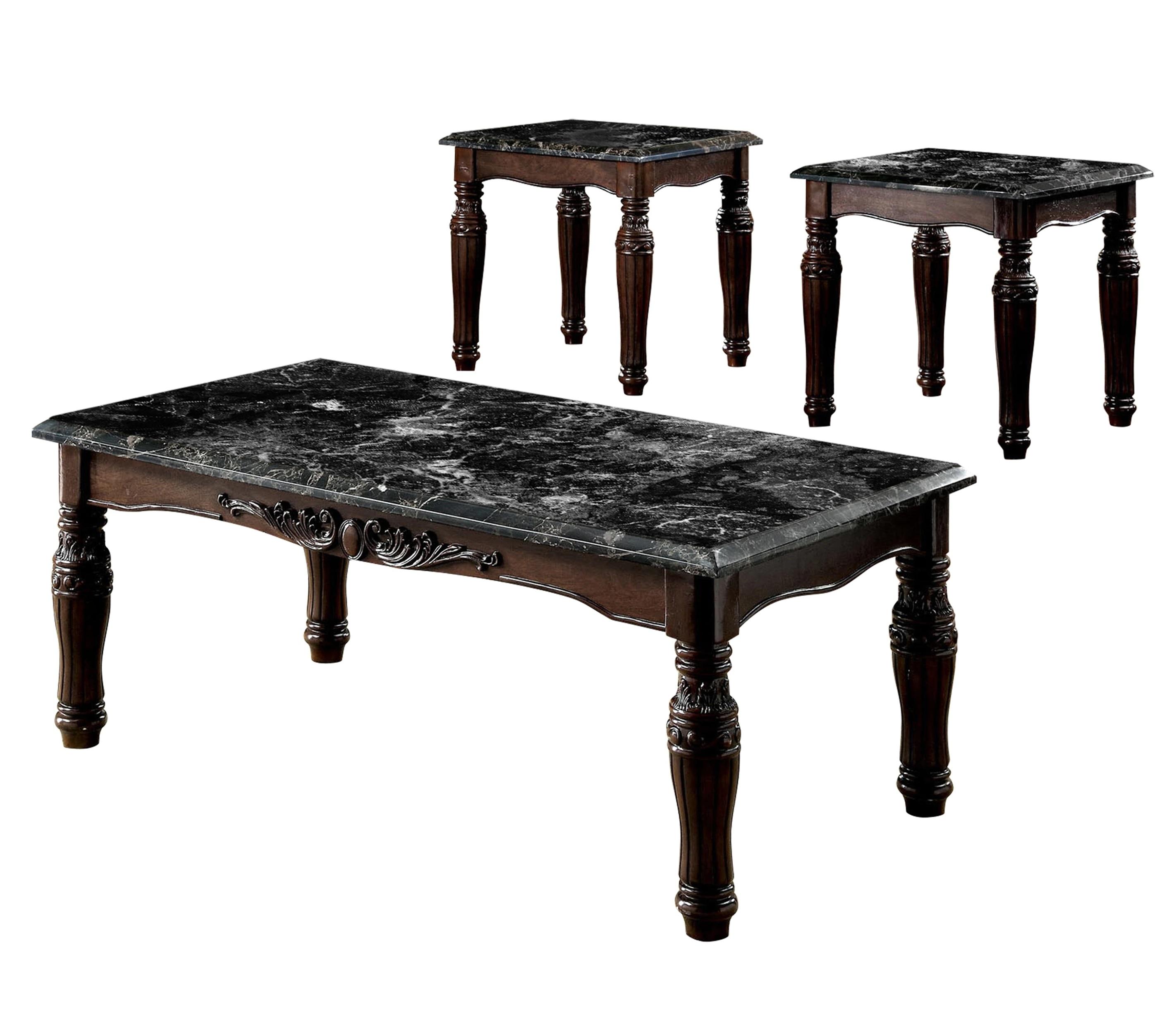 Traditional Coffee Table and 2 End Tables CM4292EX-3PK Brampton CM4292EX-3PK in Espresso 