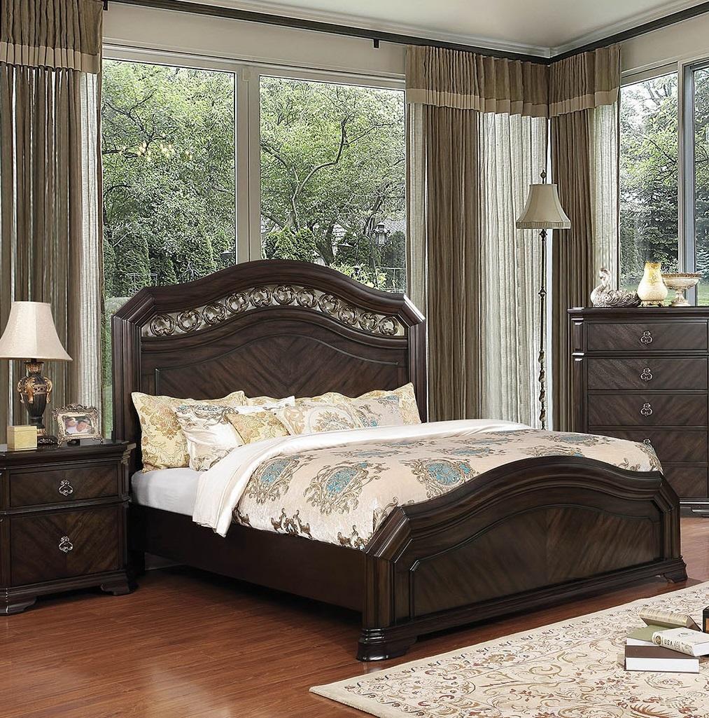 

    
Traditional Espresso Solid Wood CAL Bed Furniture of America CM7751 Calliope
