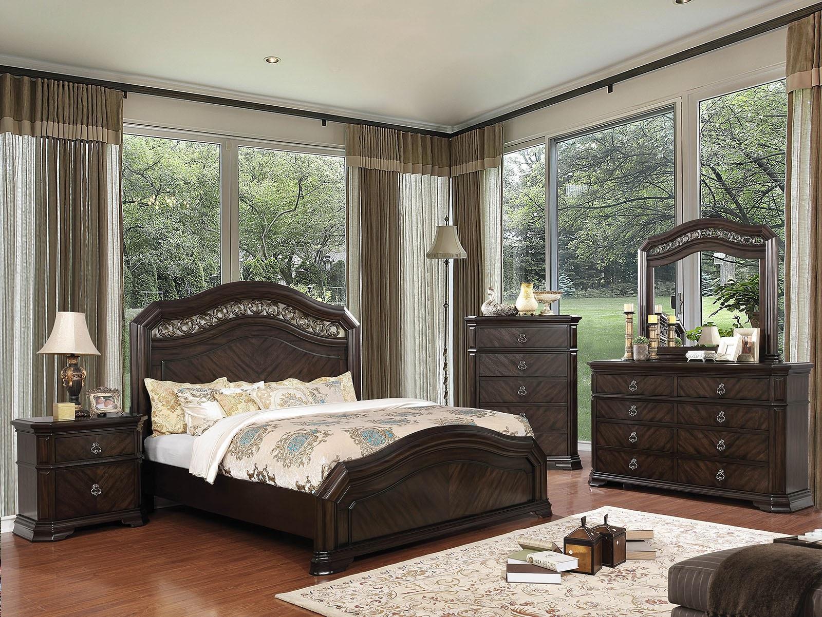 

    
Furniture of America CM7751-EK Calliope Panel Bed Espresso CM7751-EK
