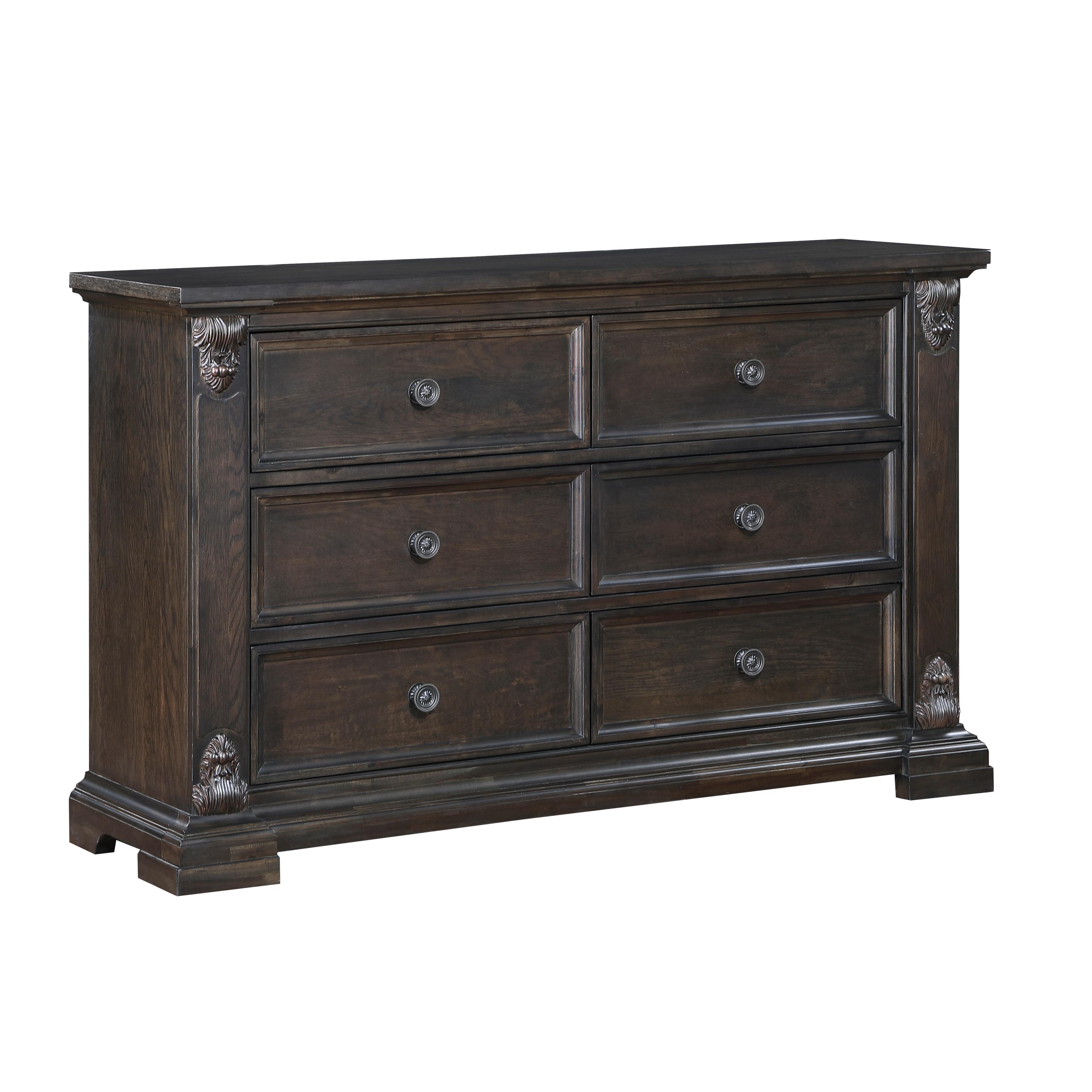 Traditional Dresser With Mirror Cornwall Dresser With Mirror Set 2PCS 1325-5-D-2PCS 1325-5-D-2PCS in Espresso 