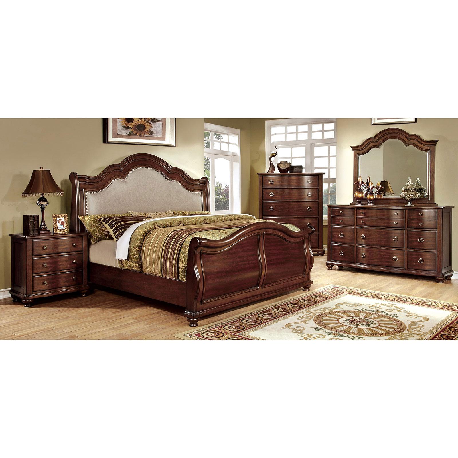 

        
Furniture of America Bellavista Sleigh Bed Brown Fabric 00847289002338
