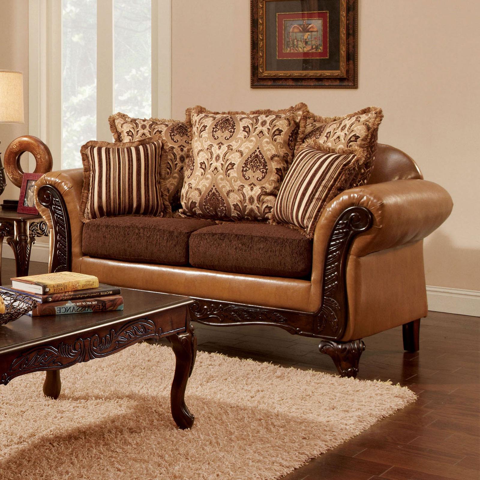 Traditional Loveseat ISABELLA SM7506-LV SM7506-LV in Brown Fabric