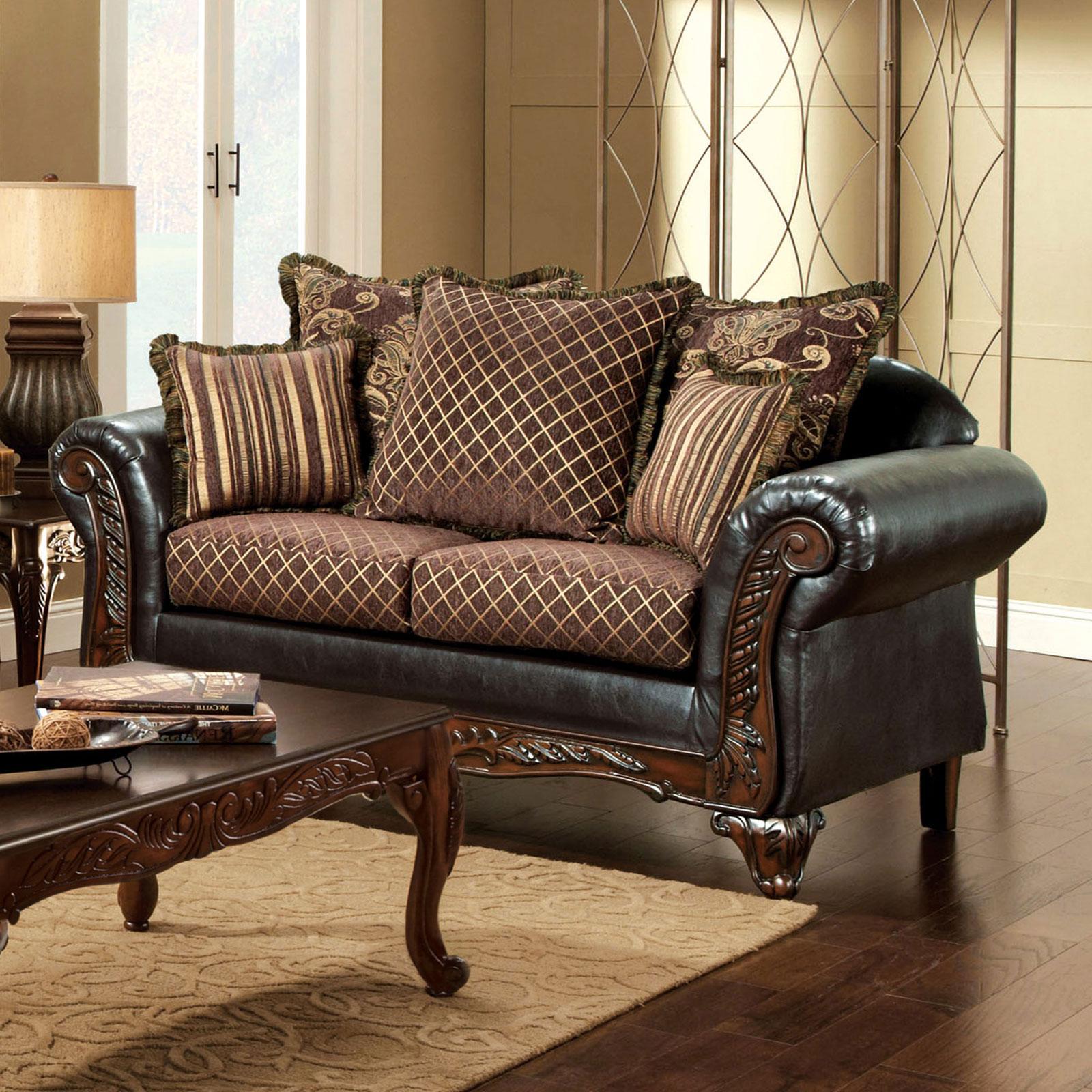 

    
Brown Fabric Loveseat SAN ROQUE SM7635N-LV Furniture of America Traditional
