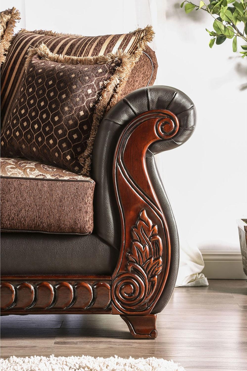 

                    
Furniture of America FRANKLIN SM6106N-LV Loveseat Dark Brown Leatherette Purchase 
