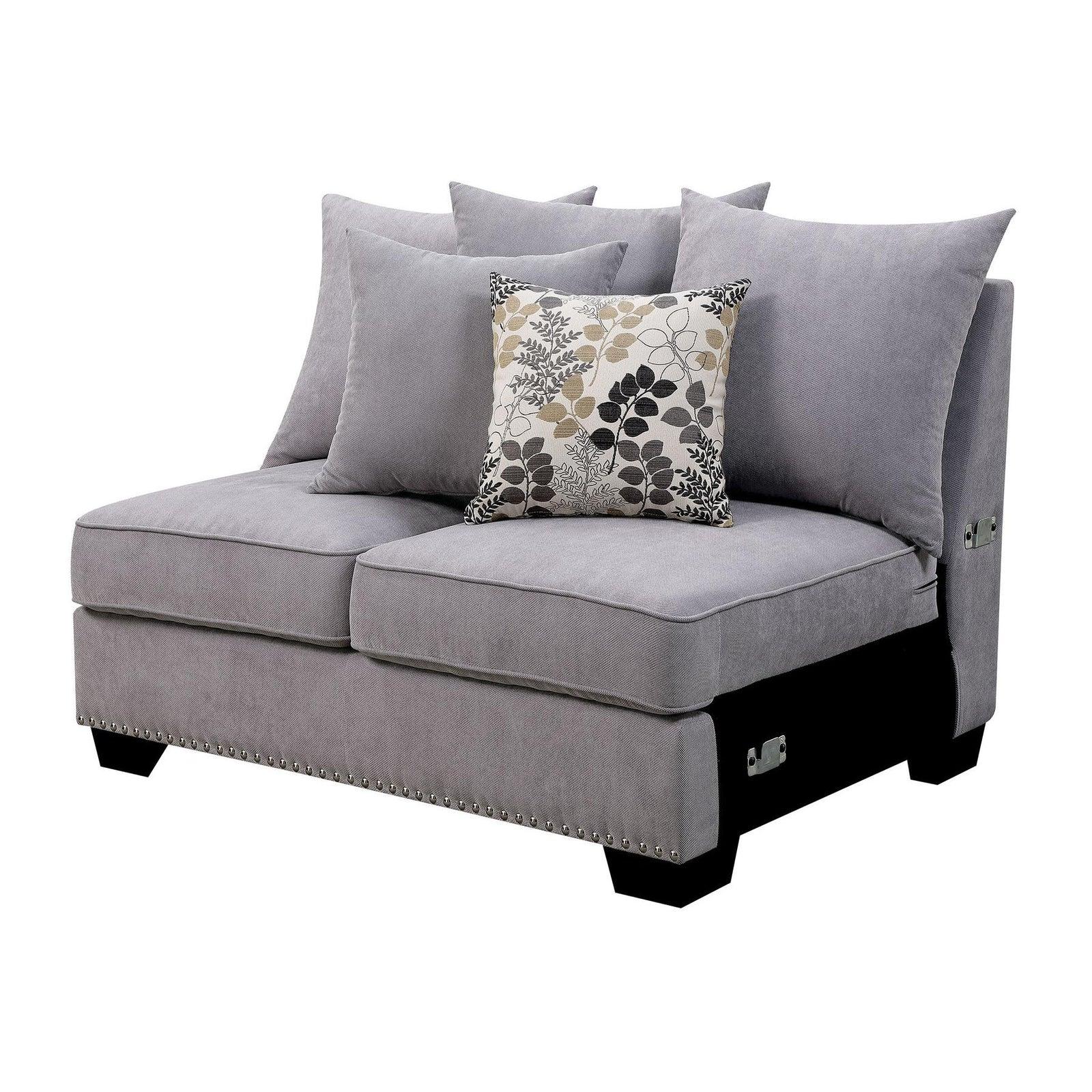

    
CM6156GY-SECT Gray Fabric Sectional SKYLER CM6156GY Furniture of America Traditional
