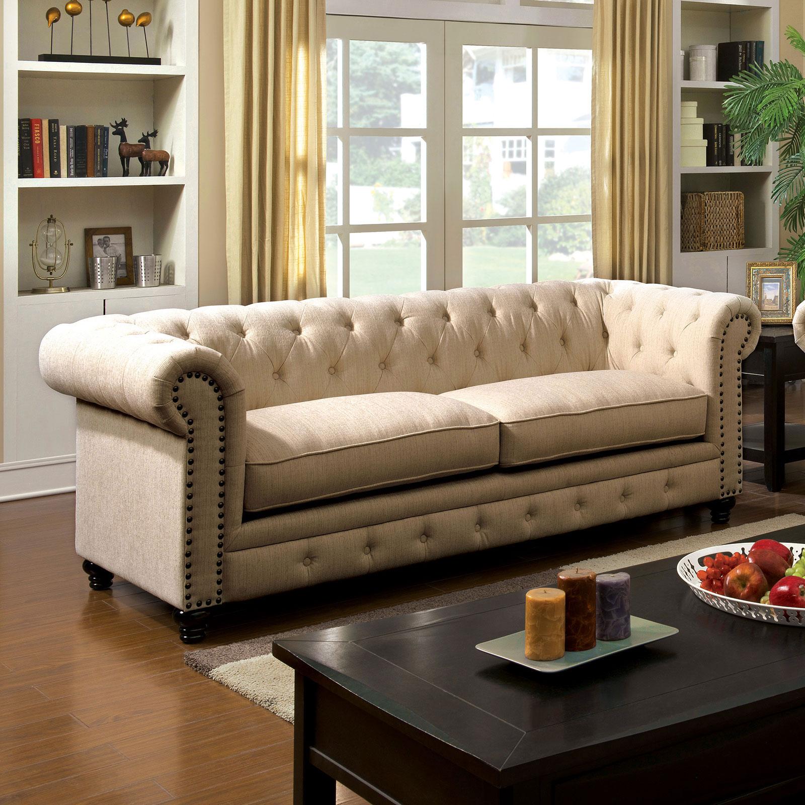 

    
Traditional Fabric Upholstery Sofa in Beige Stanford by Furniture of America
