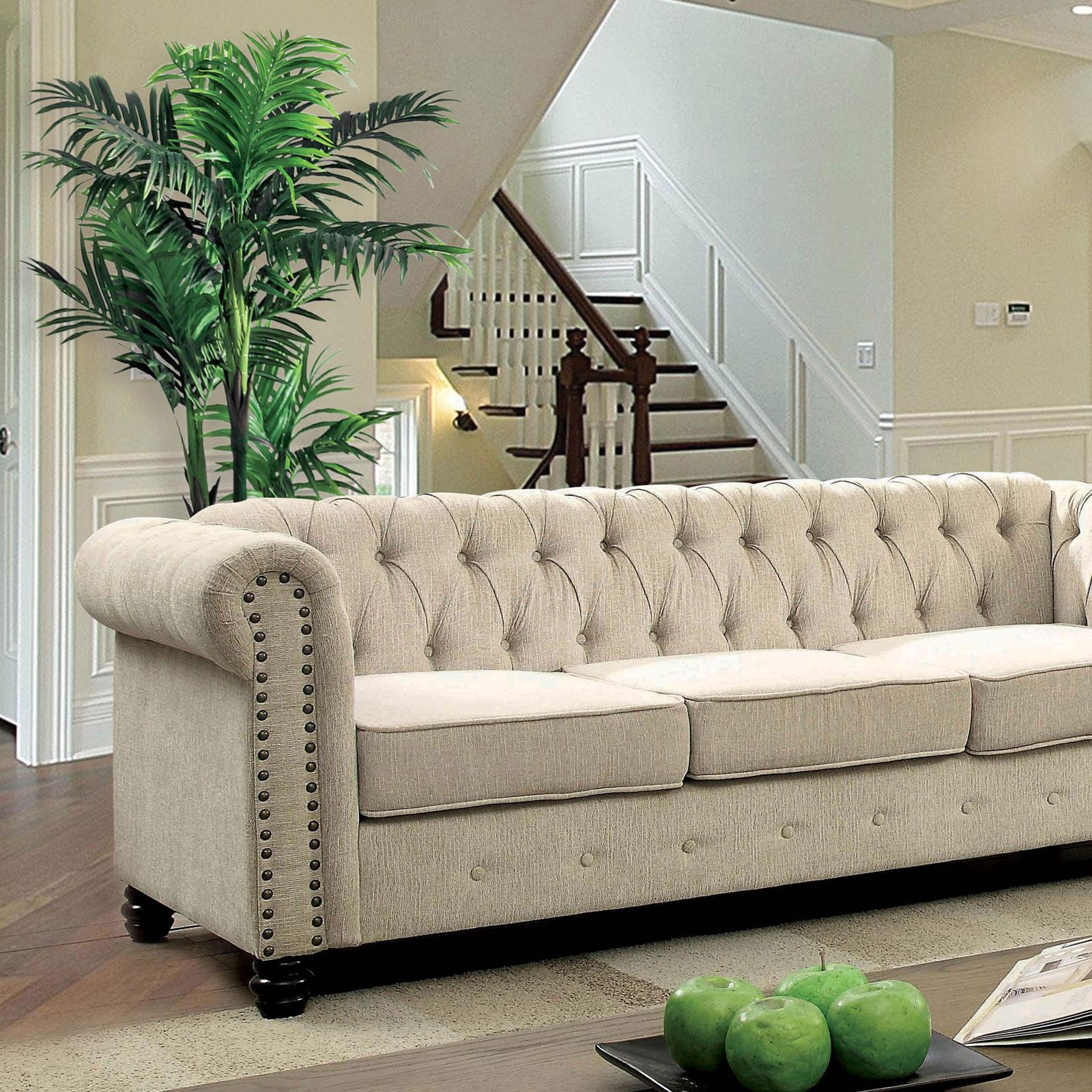 

    
Ivory Chenille Sofa WINIFRED CM6342IV-SF Furniture of America Transitional

