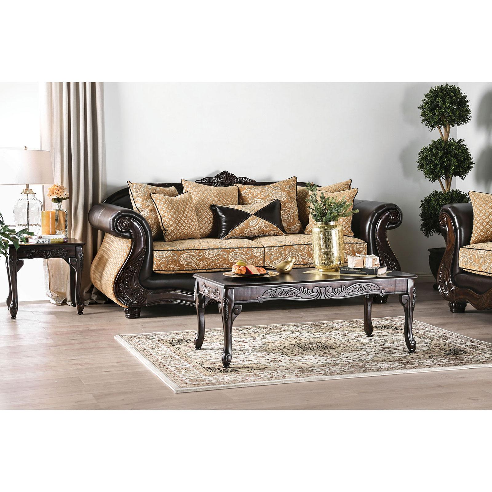 Traditional Sofa AISLYNN SM6423-SF SM6423-SF in Brown Fabric