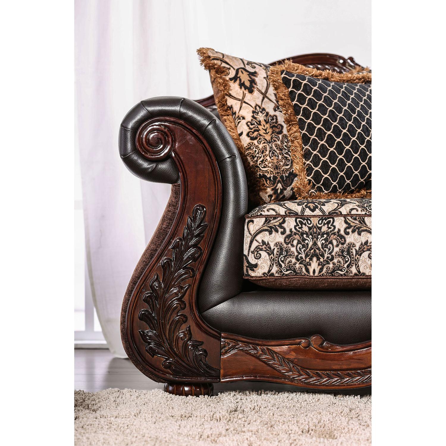 

    
Furniture of America JAMAEL SM6405-SF Sofa Brown SM6405-SF
