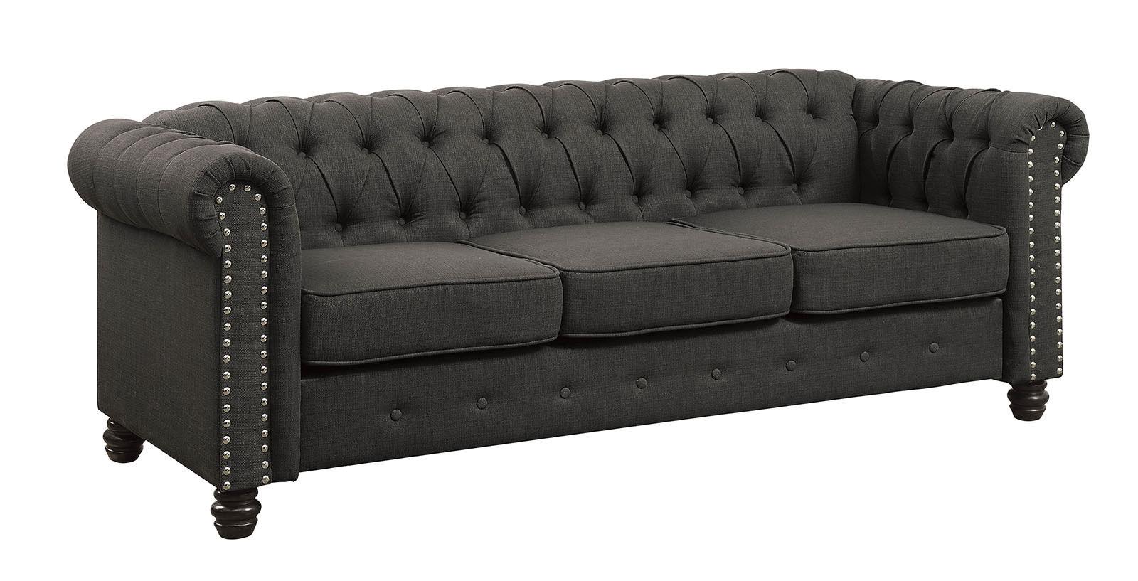 

    
Gray Linen-like Fabric Sofa WINIFRED CM6342GY-SF FOA Traditional
